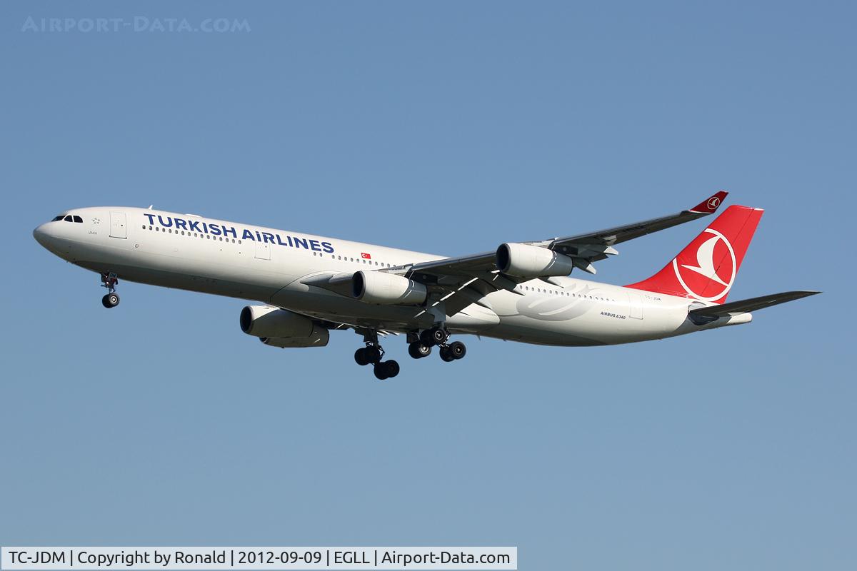 TC-JDM, 1996 Airbus A340-311 C/N 115, at lhr