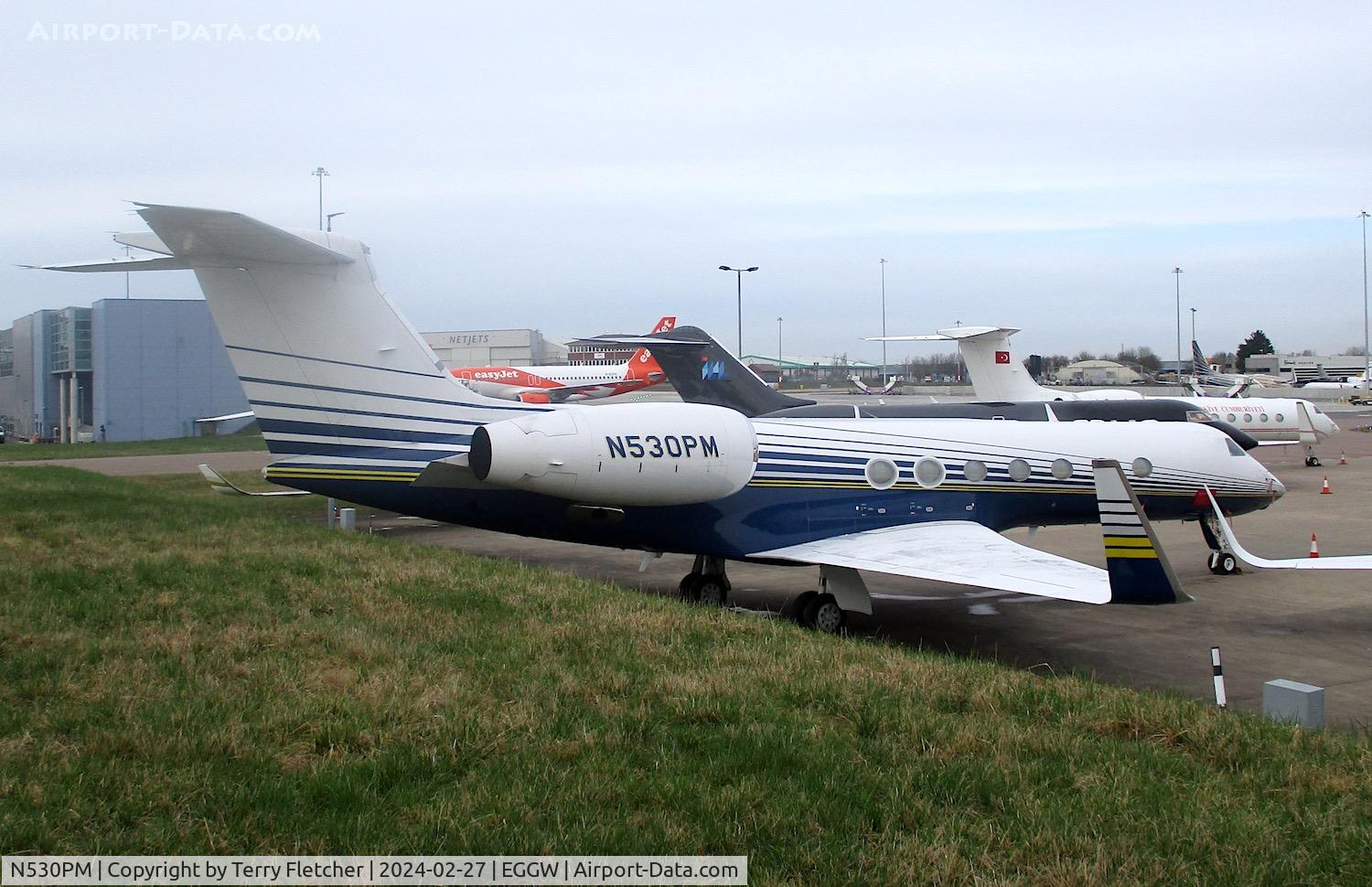 N530PM, 2008 Gulfstream Aerospace GIV-X (G450) C/N 4129, At Luton Airport