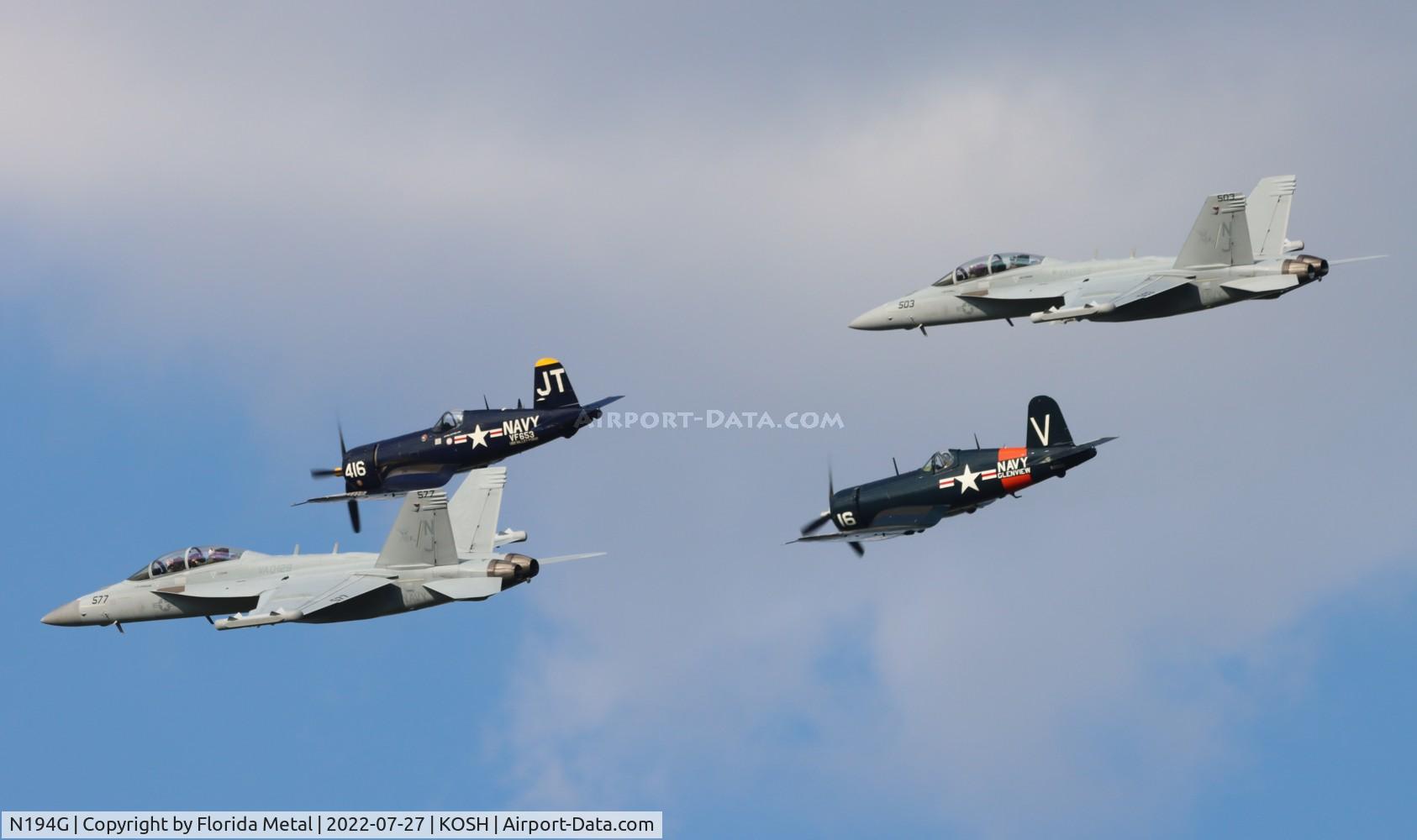 N194G, Goodyear FG-1D Corsair C/N 3311, 4 ship legacy flight zx