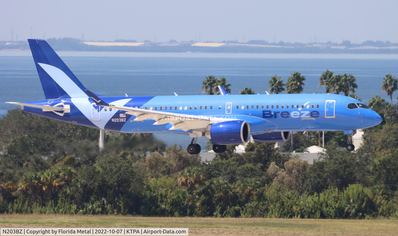 N203BZ, 2021 Airbus A220-300 C/N 55128, MXY A223 zx CAK-TPA