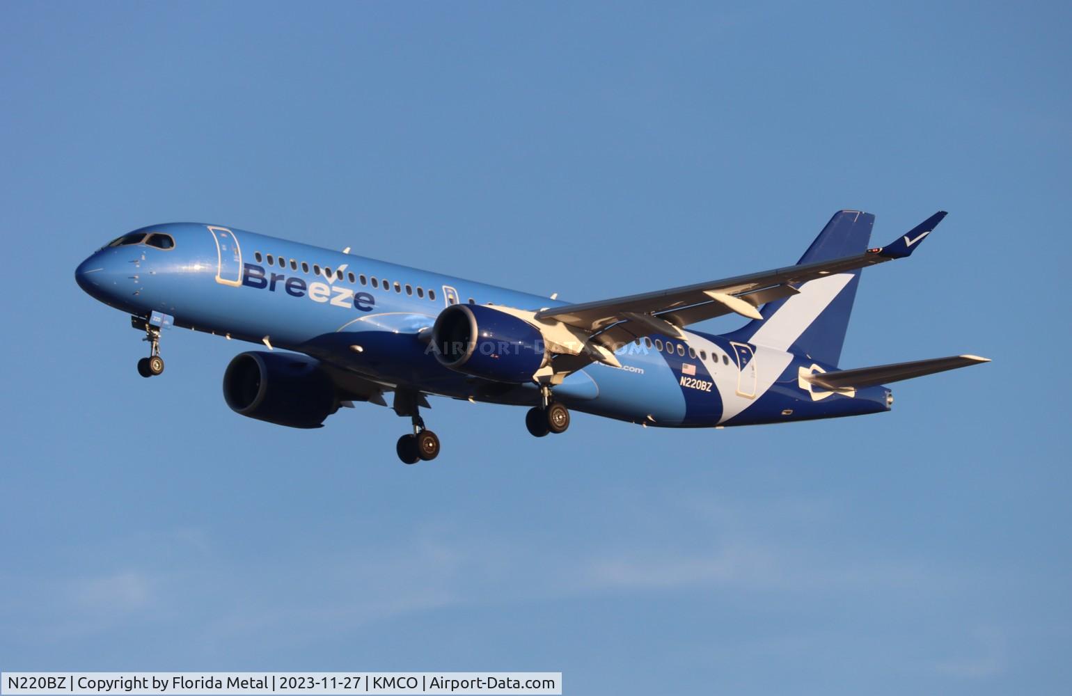 N220BZ, 2023 Airbus A220-371 C/N 55202, MXY A223 zx CHS-MCO