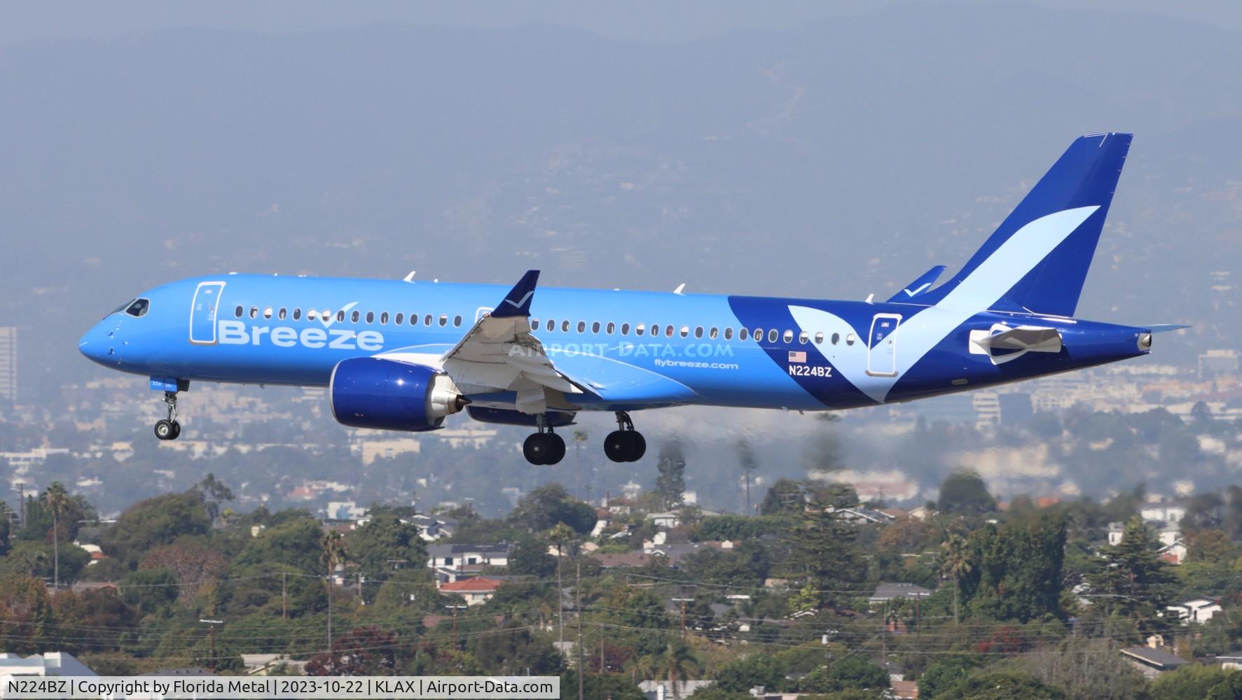 N224BZ, 2023 Airbus A220-371 C/N 55217, MXY A223 zx RIC-LAX