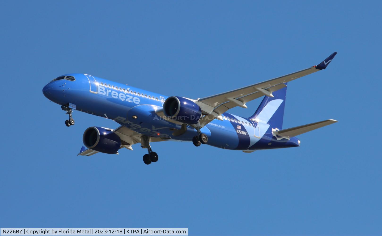 N226BZ, 2023 Airbus A220-371 C/N 55231, MXY A223 zx CAK-TPA