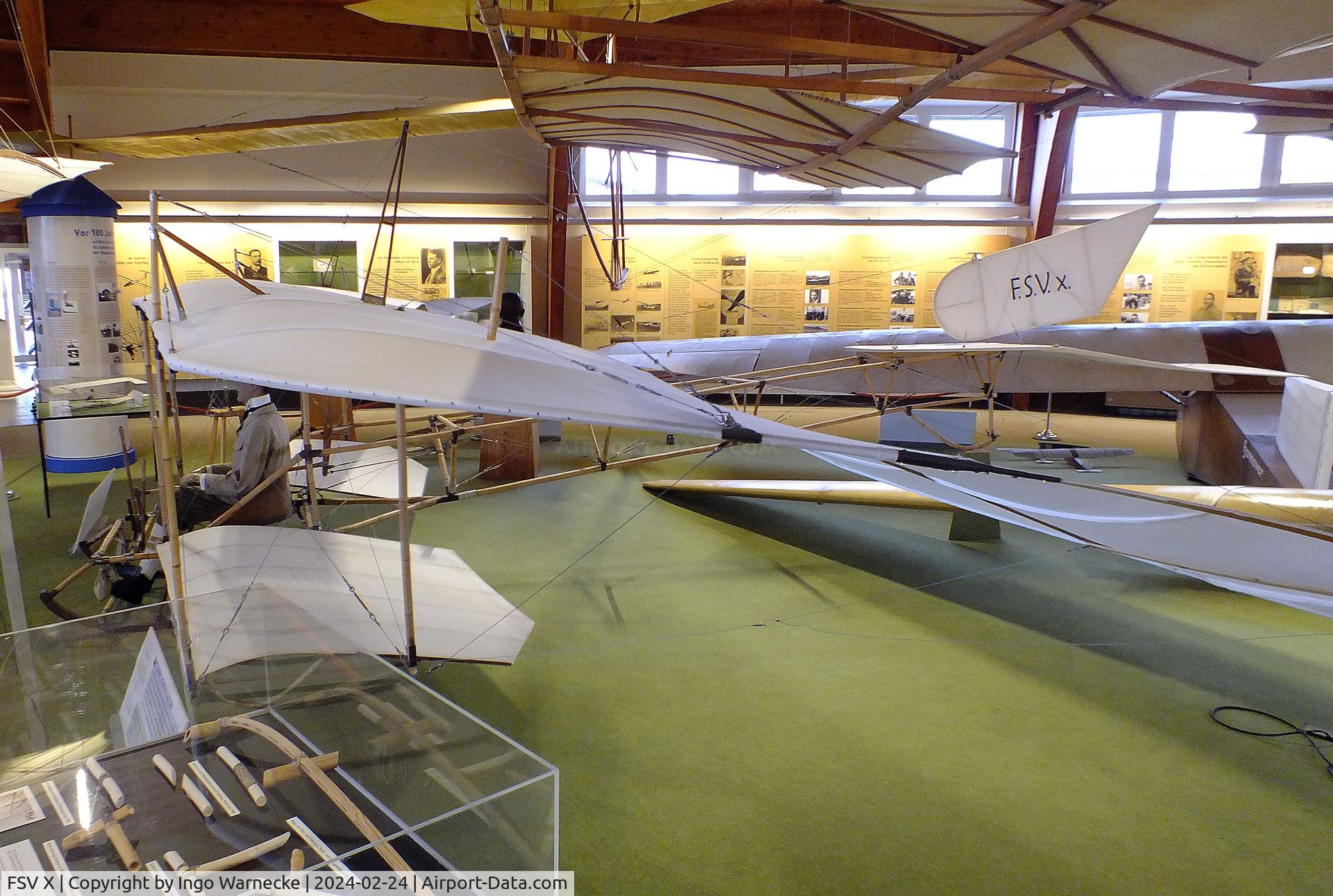 FSV X, Flug-Sport-Vereinigung Darmstadt FSV X replica C/N nil, F.S.V. (Flug-Sport-Vereinigung Darmstadt) FSV X replica at the Deutsches Segelflugmuseum mit Modellflug (German Soaring Museum with Model Flight), Gersfeld Wasserkuppe