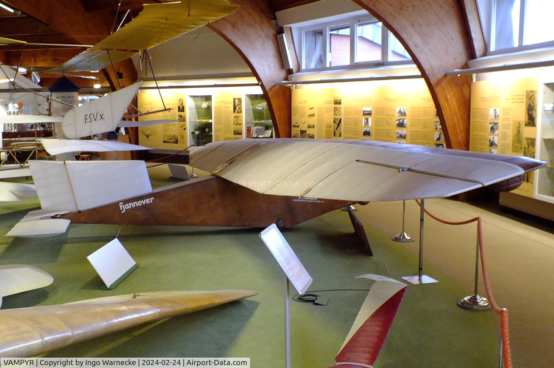 VAMPYR, Akaflieg Hannover Vampyr replica C/N nil, Akaflieg Hannover HAWA H 1 Vampyr replica at the Deutsches Segelflugmuseum mit Modellflug (German Soaring Museum with Model Flight), Gersfeld Wasserkuppe