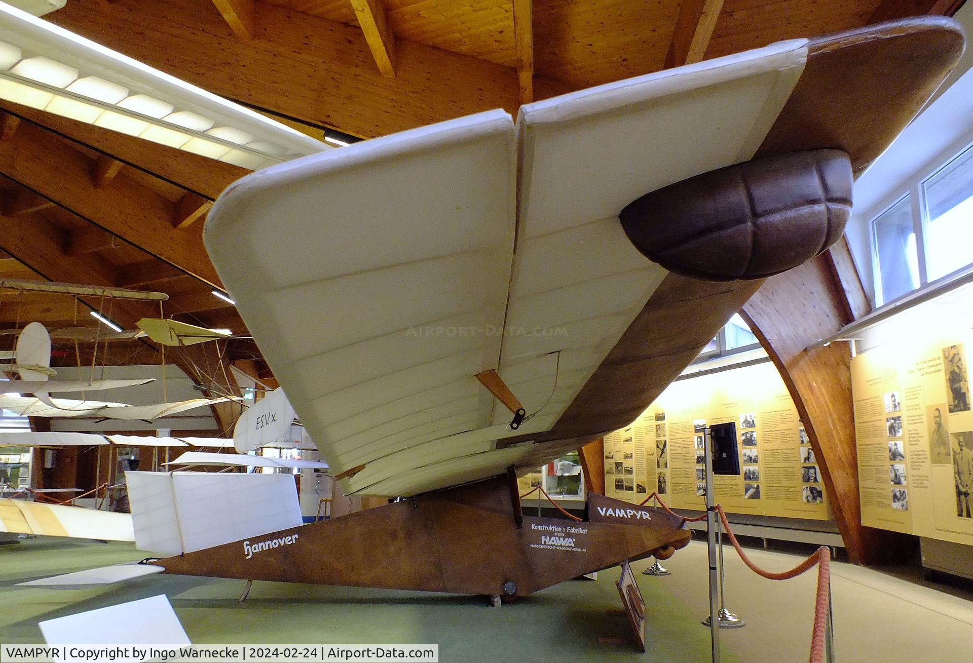VAMPYR, Akaflieg Hannover Vampyr replica C/N nil, Akaflieg Hannover HAWA H 1 Vampyr replica at the Deutsches Segelflugmuseum mit Modellflug (German Soaring Museum with Model Flight), Gersfeld Wasserkuppe