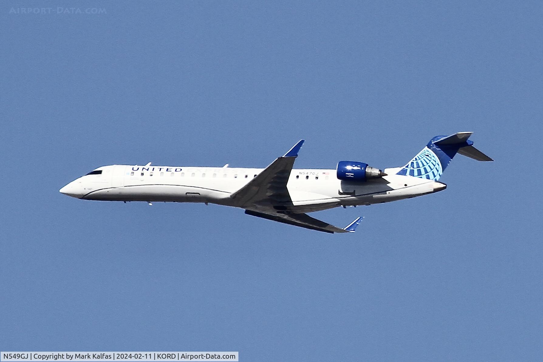 N549GJ, 2009 Bombardier CRJ-550 C/N 10280, CRJ7 GoJet/United Express Bombardier CRJ-701, CL-600-2C11 N549GJ GJS4444 ORD-LKN