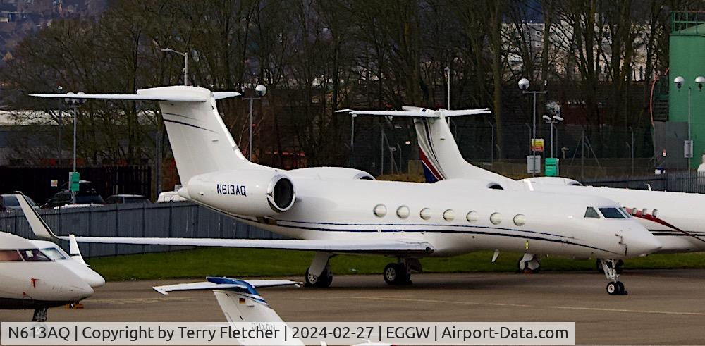 N613AQ, 2008 Gulfstream Aerospace GV-SP (G550) C/N 5181, At Luton Airport