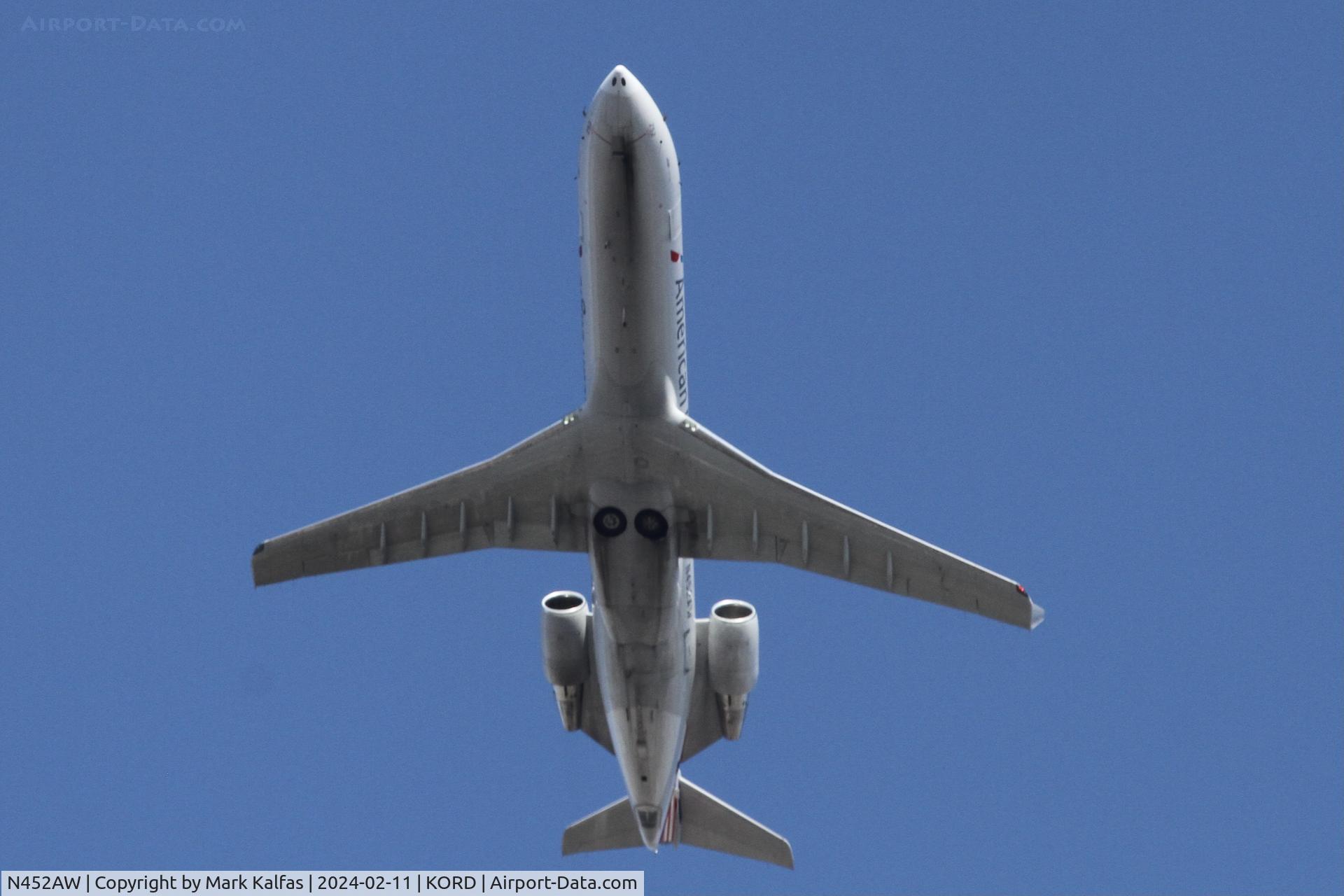 N452AW, 2003 Bombardier CRJ-200LR (CL-600-2B19) C/N 7835, CRJ2 Air Wisconsin/ American Eagle BOMBARDIER INC CL-600-2B19 N452AW AWI6097 ORD-PIA