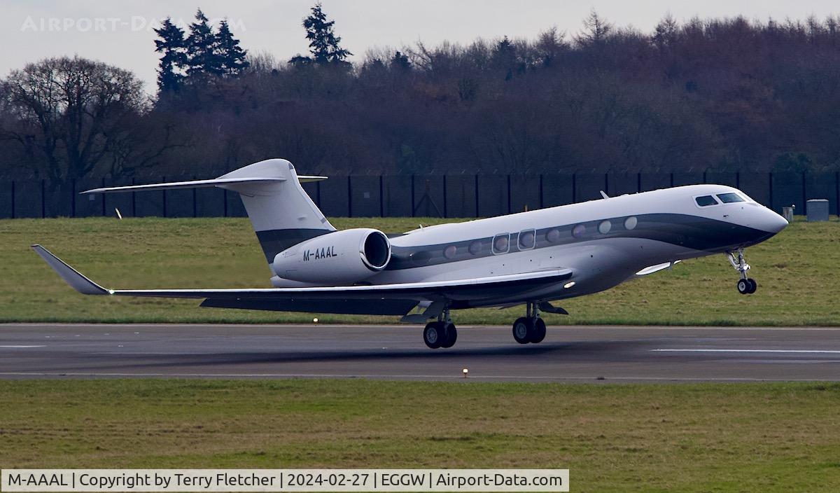 M-AAAL, 2017 Gulfstream Aerospace G650 (G-VI) C/N 6279, At Luton Airport
