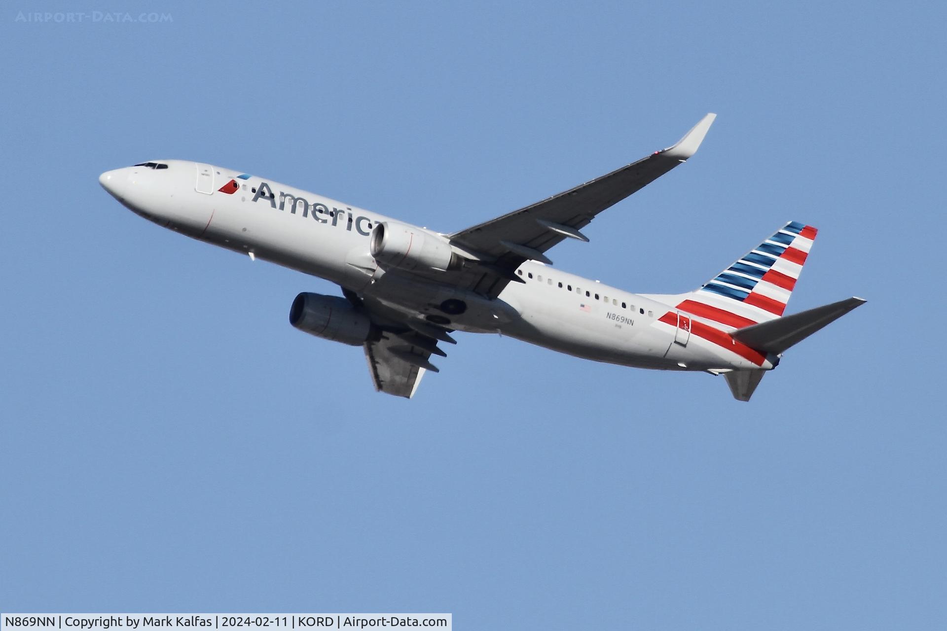 N869NN, 2011 Boeing 737-823 C/N 40764, B738 American Airlines BOEING 737-823 N869NN AAL1637 ORD-DCA