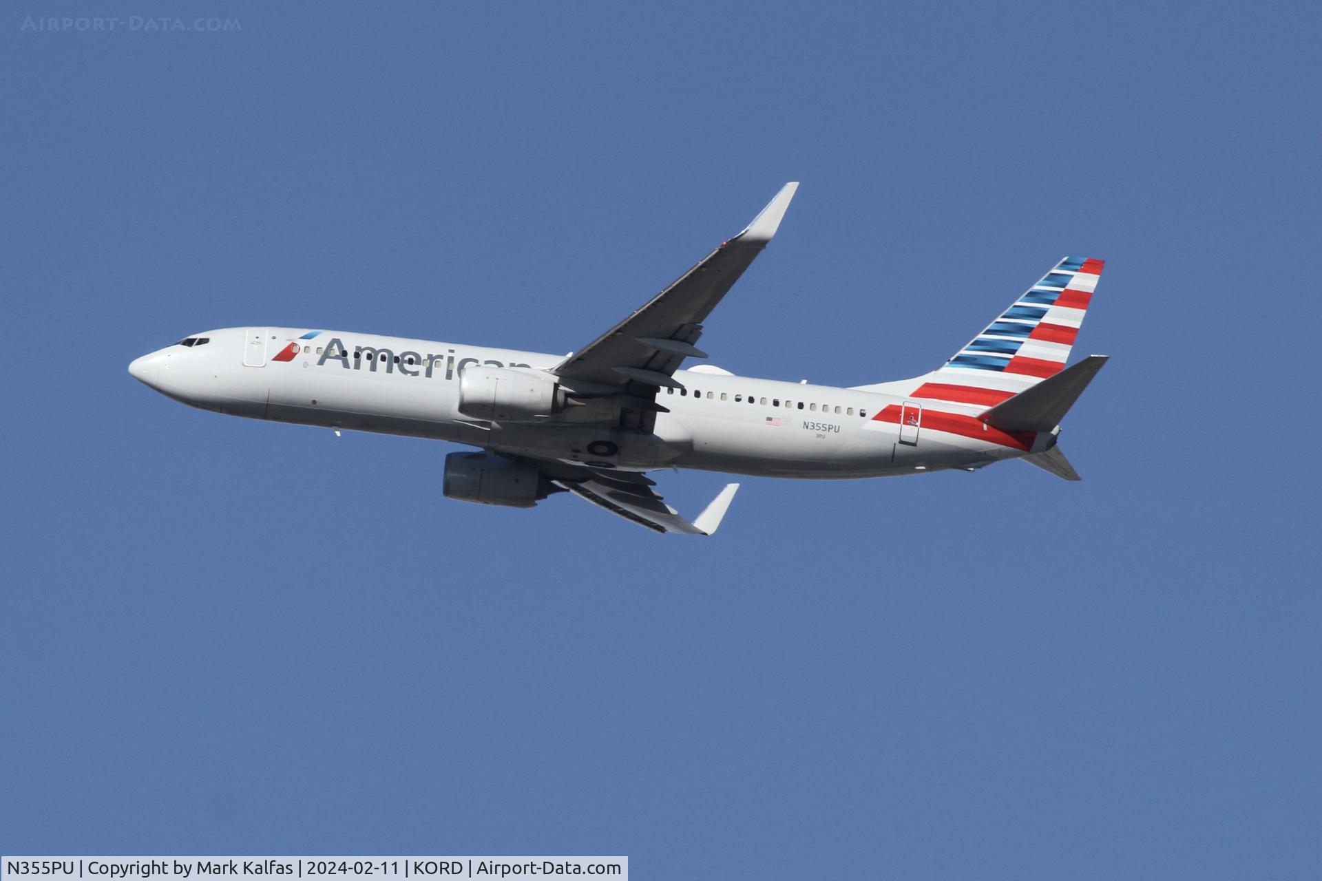 N355PU, 2017 Boeing 737-823 C/N 33348, B738 American Airlines BOEING 737-823  N355PU AAL1253 ORD-SFO