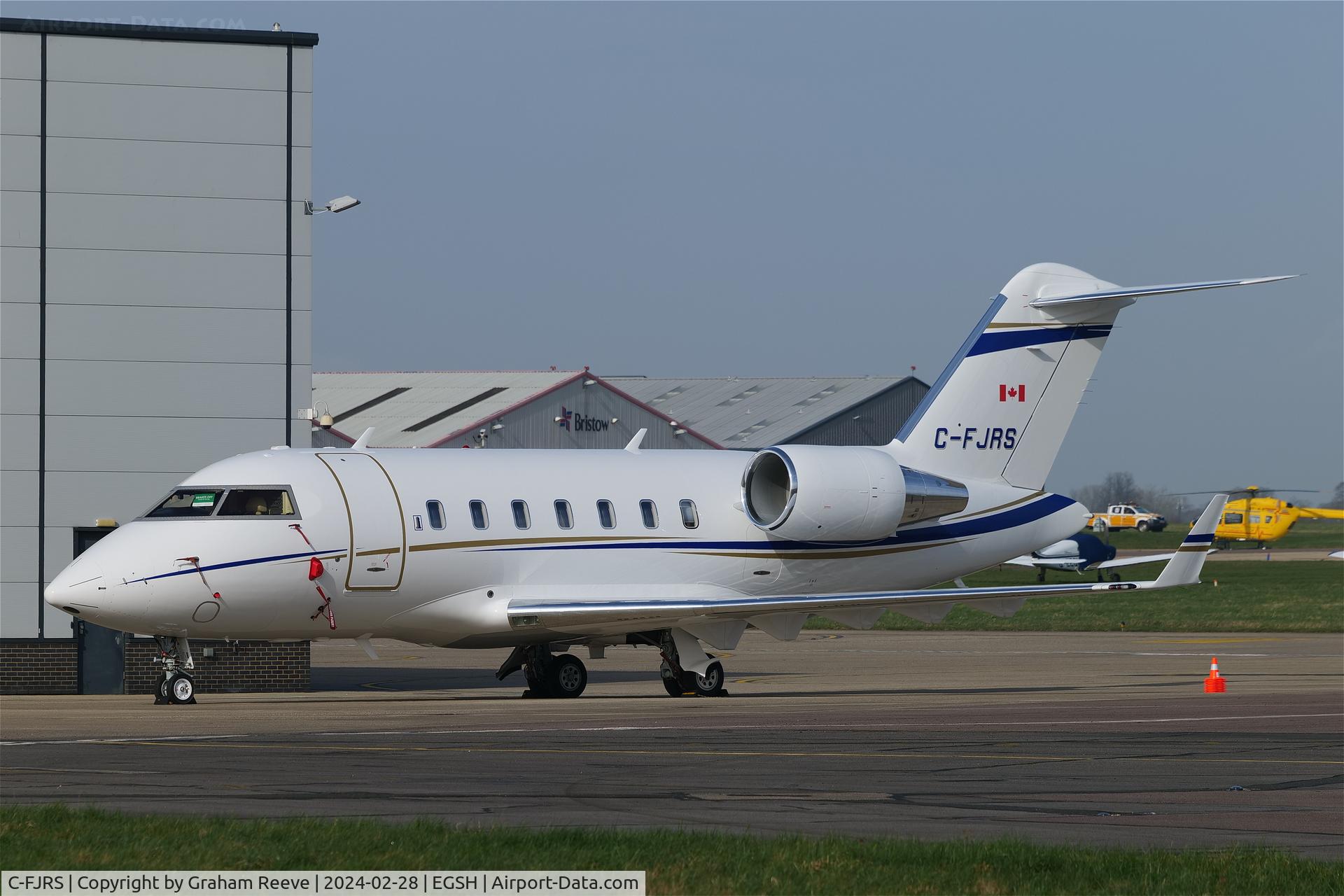 C-FJRS, 2019 Bombardier Challenger 605 (CL-600-2B16) C/N 6142, Parked at Norwich.