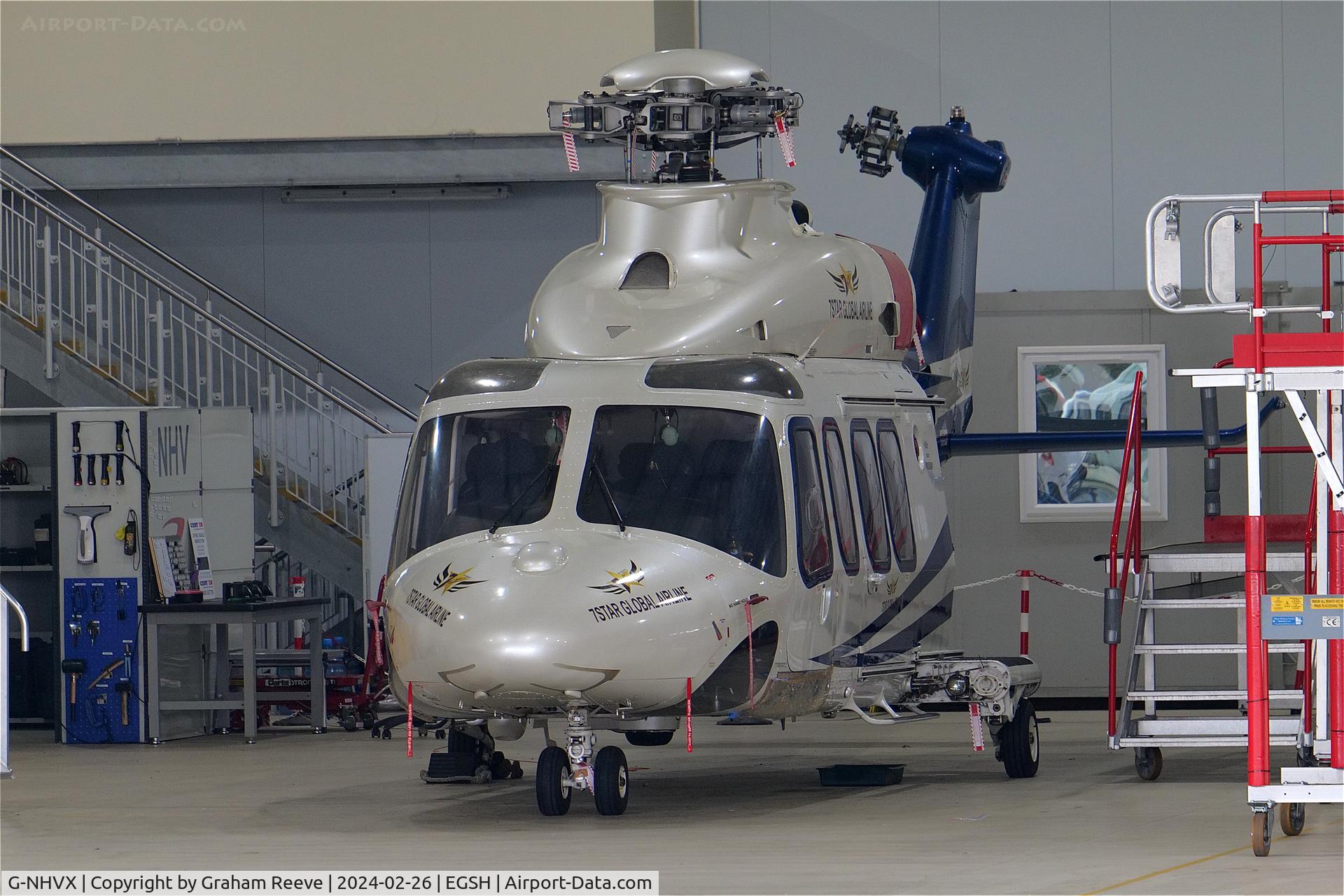 G-NHVX, 2012 AgustaWestland AW-139 C/N 31386, Under going maintenance at Norwich.