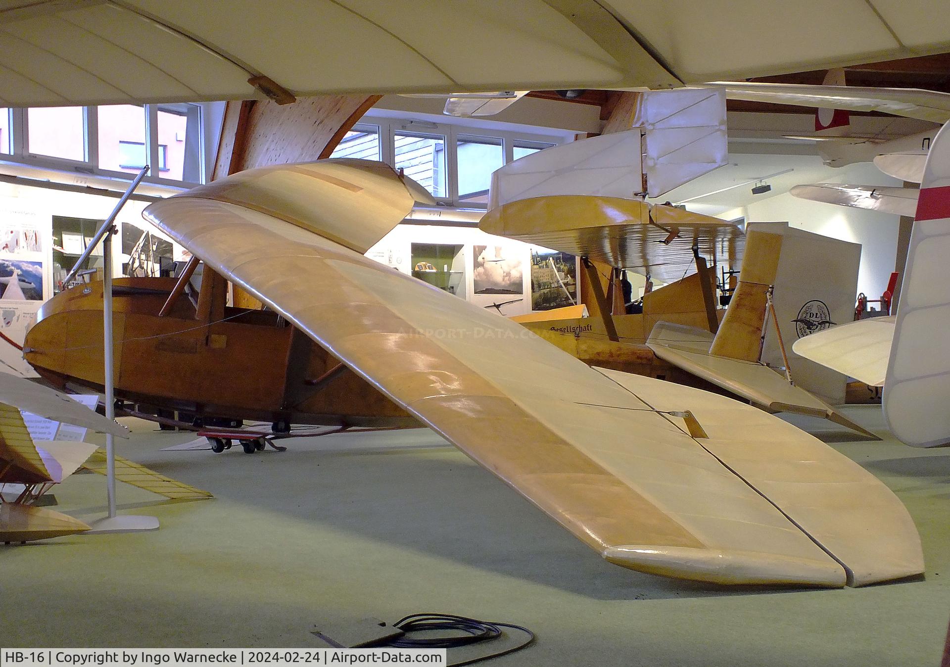 HB-16, 1933 Lippisch RRG V a Falke C/N not found_HB-16, Lippisch (Widmer, Stirnemann) RRG V a Falke at the Deutsches Segelflugmuseum mit Modellflug (German Soaring Museum with Model Flight), Gersfeld Wasserkuppe