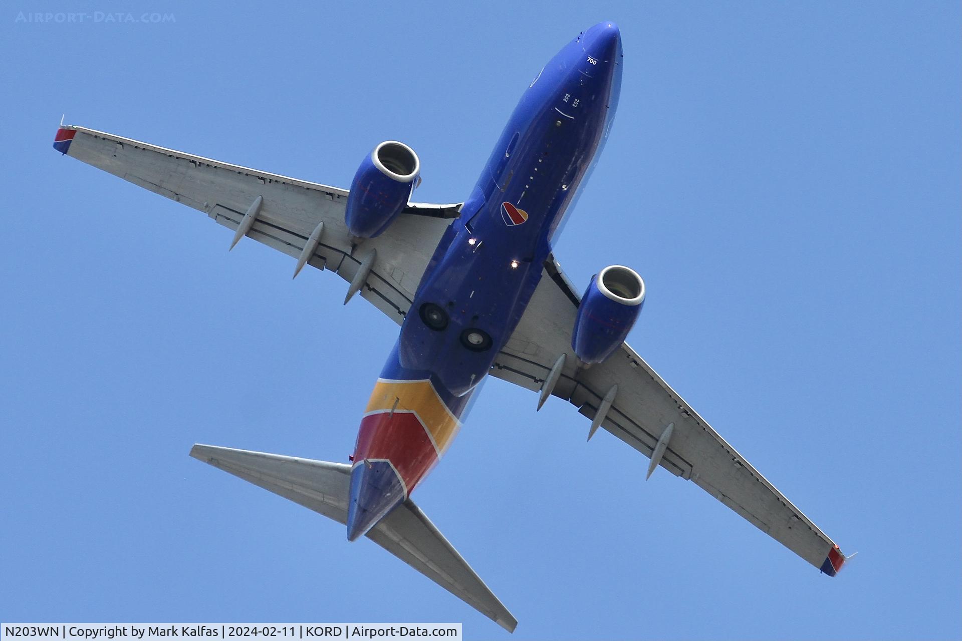 N203WN, 2005 Boeing 737-7H4 C/N 32483, B737 Southwest BOEING 737-7H4 N203WN SWA3857 ORD-DAL