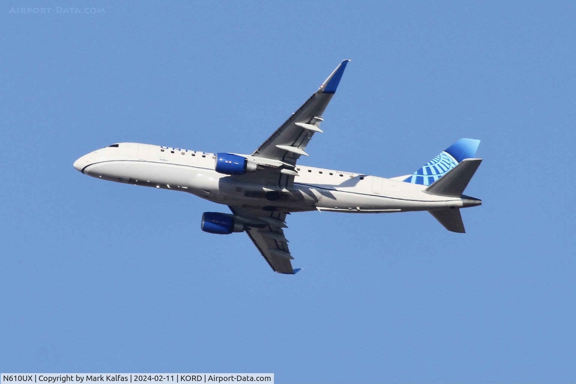 N610UX, 2019 Embraer 175LR (ERJ-170-200LR) C/N 17000808, E75L SkyWest/ United Express EMBRAER 175 N610UX SKW5478 ORD-MDT
