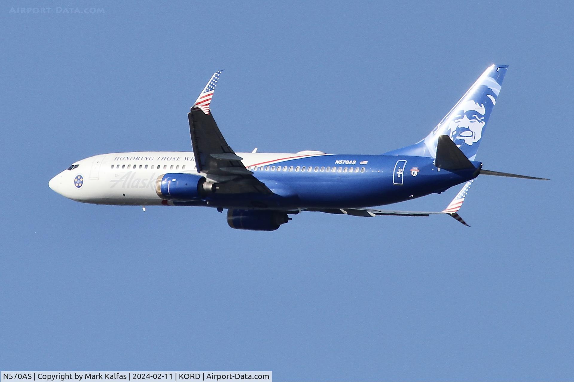 N570AS, 2007 Boeing 737-890 C/N 35185, B738 Alaska Airlines Boeing 737-890 N570AS ASA325 ORD-PDX