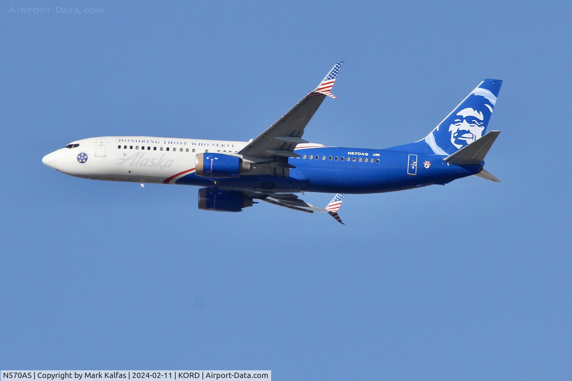 N570AS, 2007 Boeing 737-890 C/N 35185, B738 Alaska Airlines Boeing 737-890 N570AS ASA325 ORD-PDX