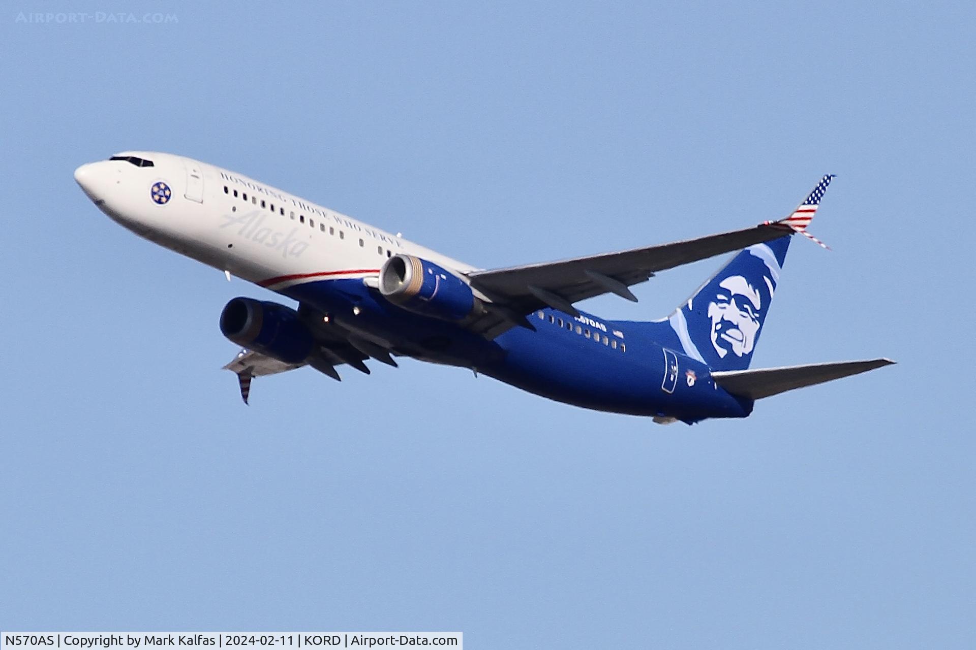 N570AS, 2007 Boeing 737-890 C/N 35185, B738 Alaska Airlines Boeing 737-890 N570AS ASA325 ORD-PDX