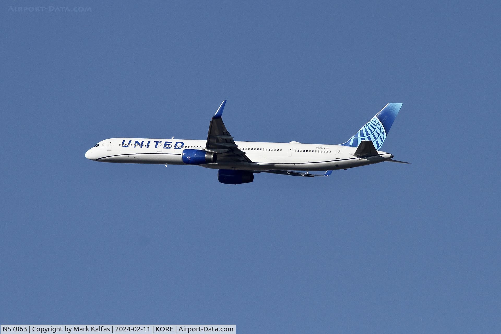 N57863, 2001 Boeing 757-33N C/N 32587, B753 UNITED AIRLINES Boeing 757-33N N57863 UAL2622 ORD-DEN