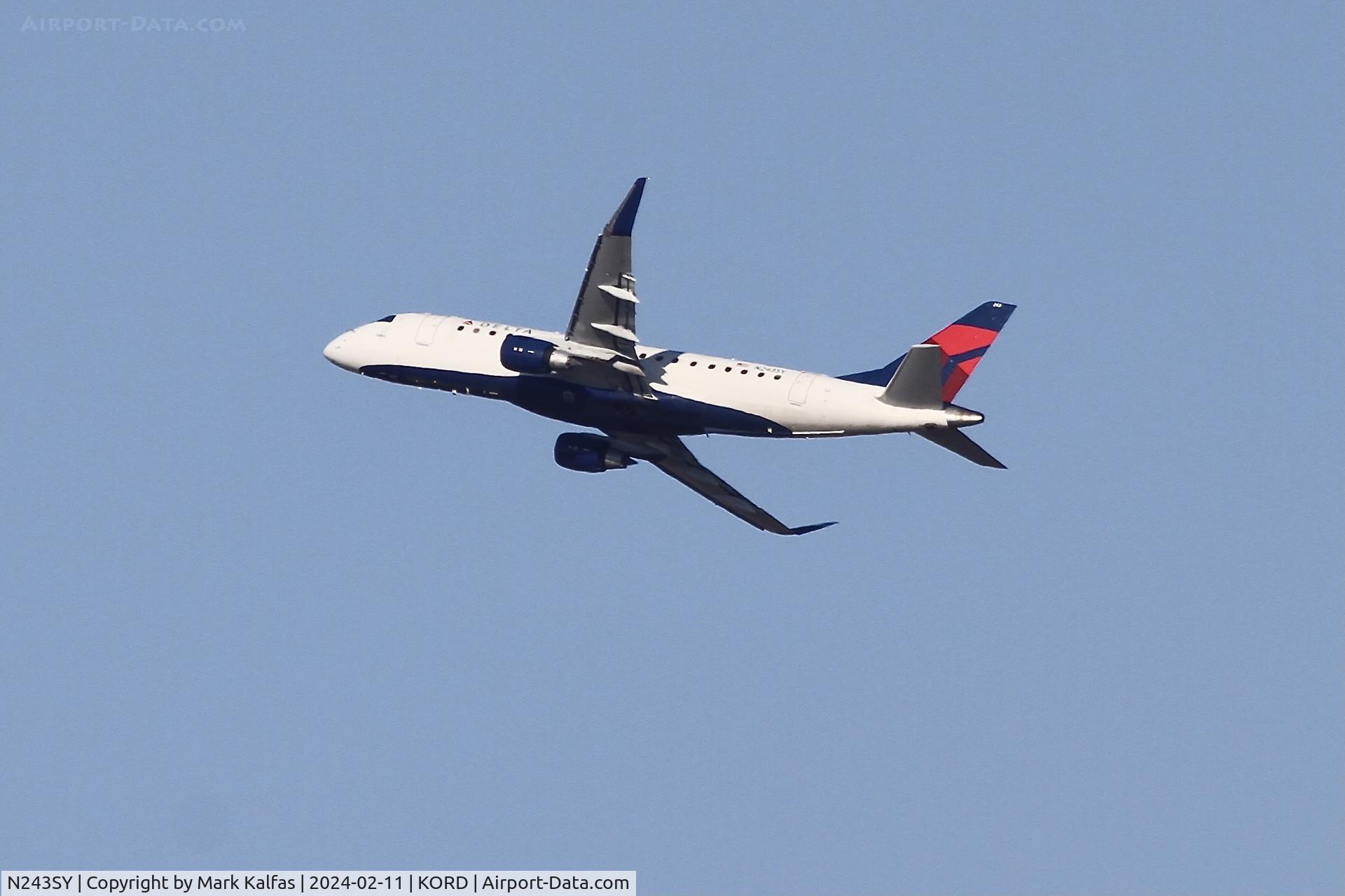 N243SY, 2016 Embraer 175LR (ERJ-170-200LR) C/N 17000592, E75L SkyWest EMBRAER ERJ 170-200 LR N243SY SKW4129 ORD-JFK