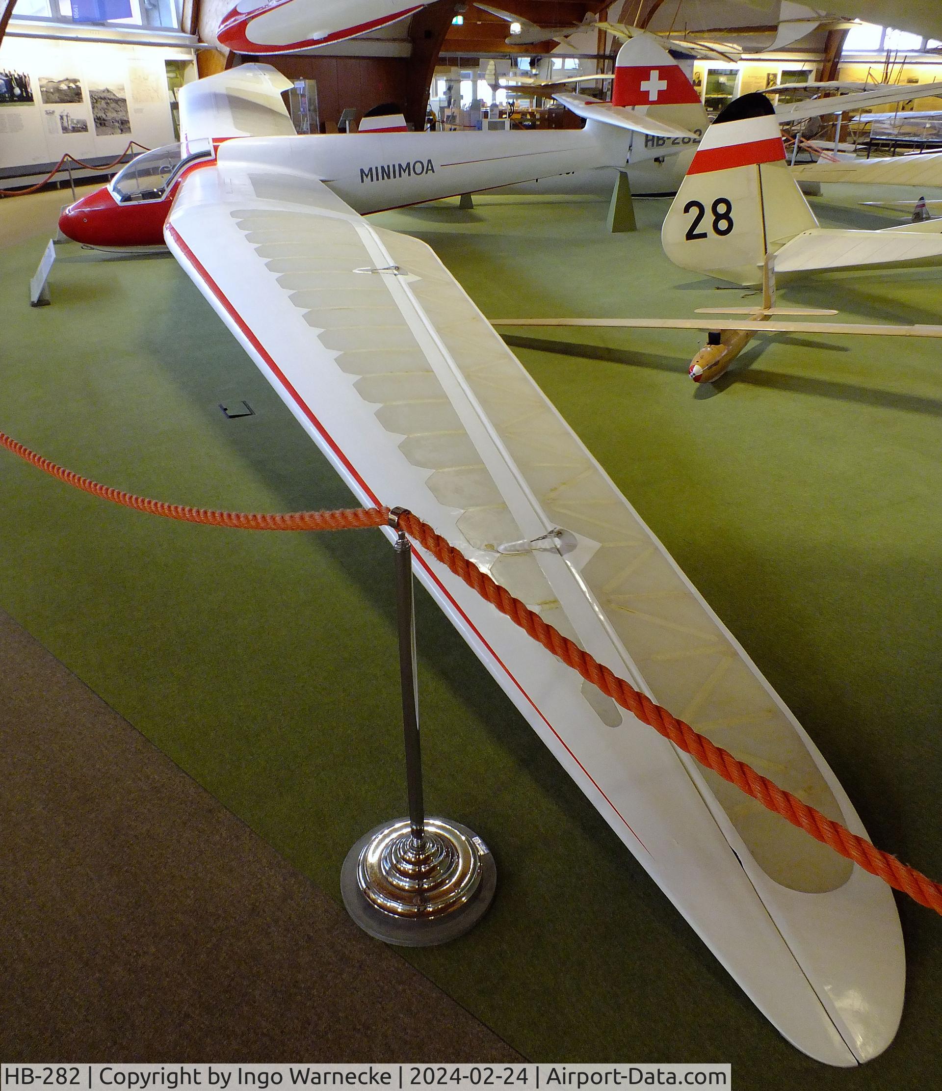 HB-282, 1939 Schempp-Hirth Goppingen Go 3 Minimoa C/N nil, Schempp-Hirth Göppingen (Hans Wullschleger) Gö 3 Minimoa at the Deutsches Segelflugmuseum mit Modellflug (German Soaring Museum with Model Flight), Gersfeld Wasserkuppe