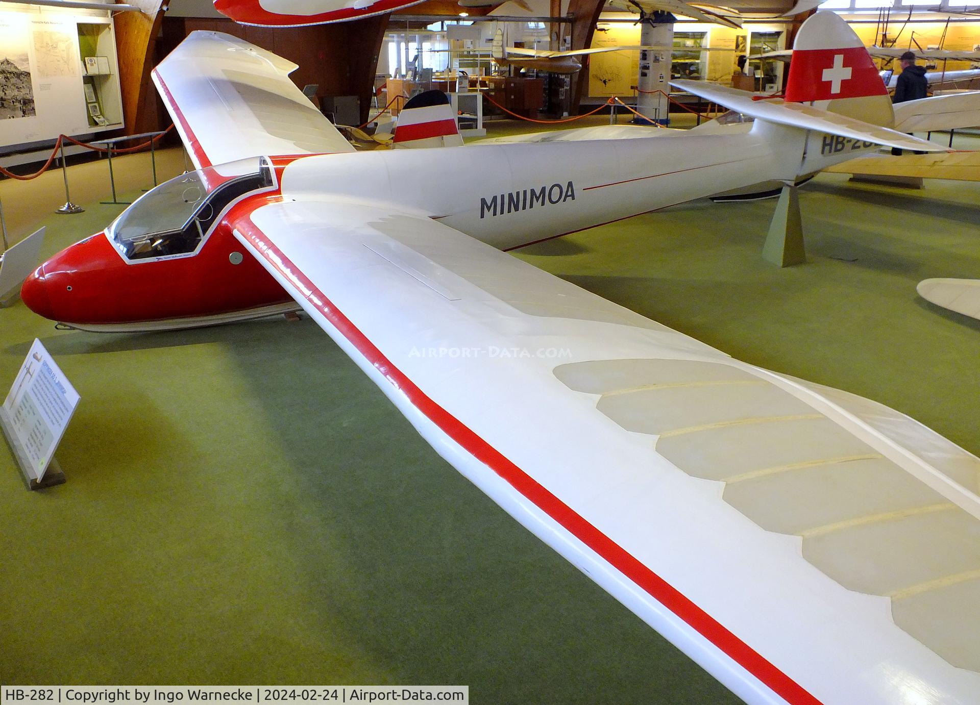 HB-282, 1939 Schempp-Hirth Goppingen Go 3 Minimoa C/N nil, Schempp-Hirth Göppingen (Hans Wullschleger) Gö 3 Minimoa at the Deutsches Segelflugmuseum mit Modellflug (German Soaring Museum with Model Flight), Gersfeld Wasserkuppe