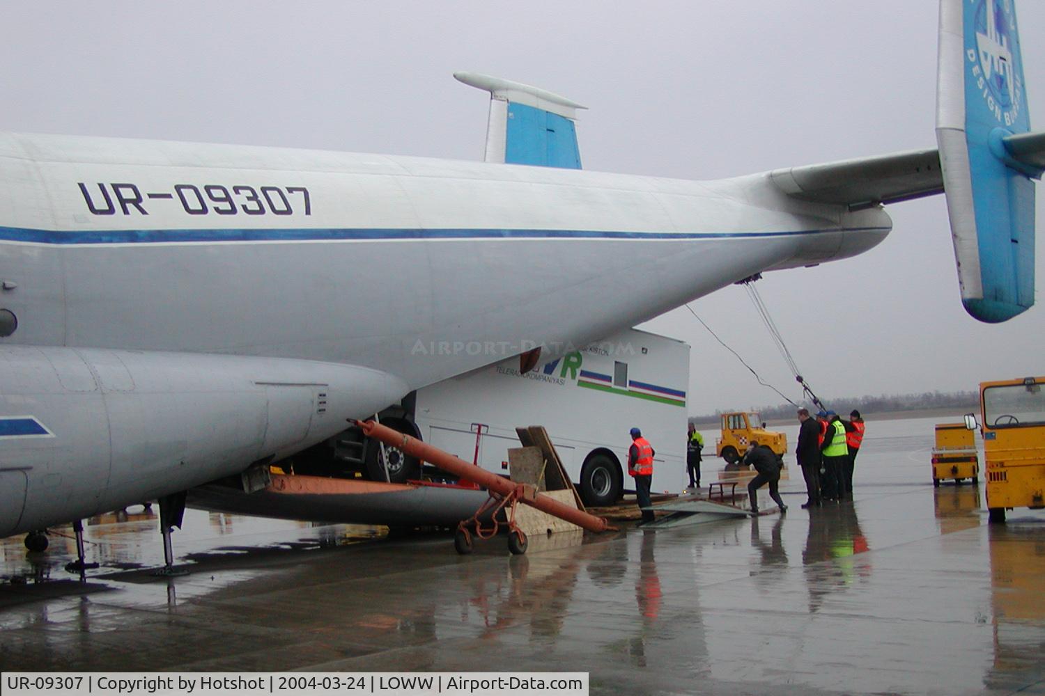 UR-09307, 1974 Antonov An-22A C/N 043481244, The van is fighting tightly in the cargo hold.