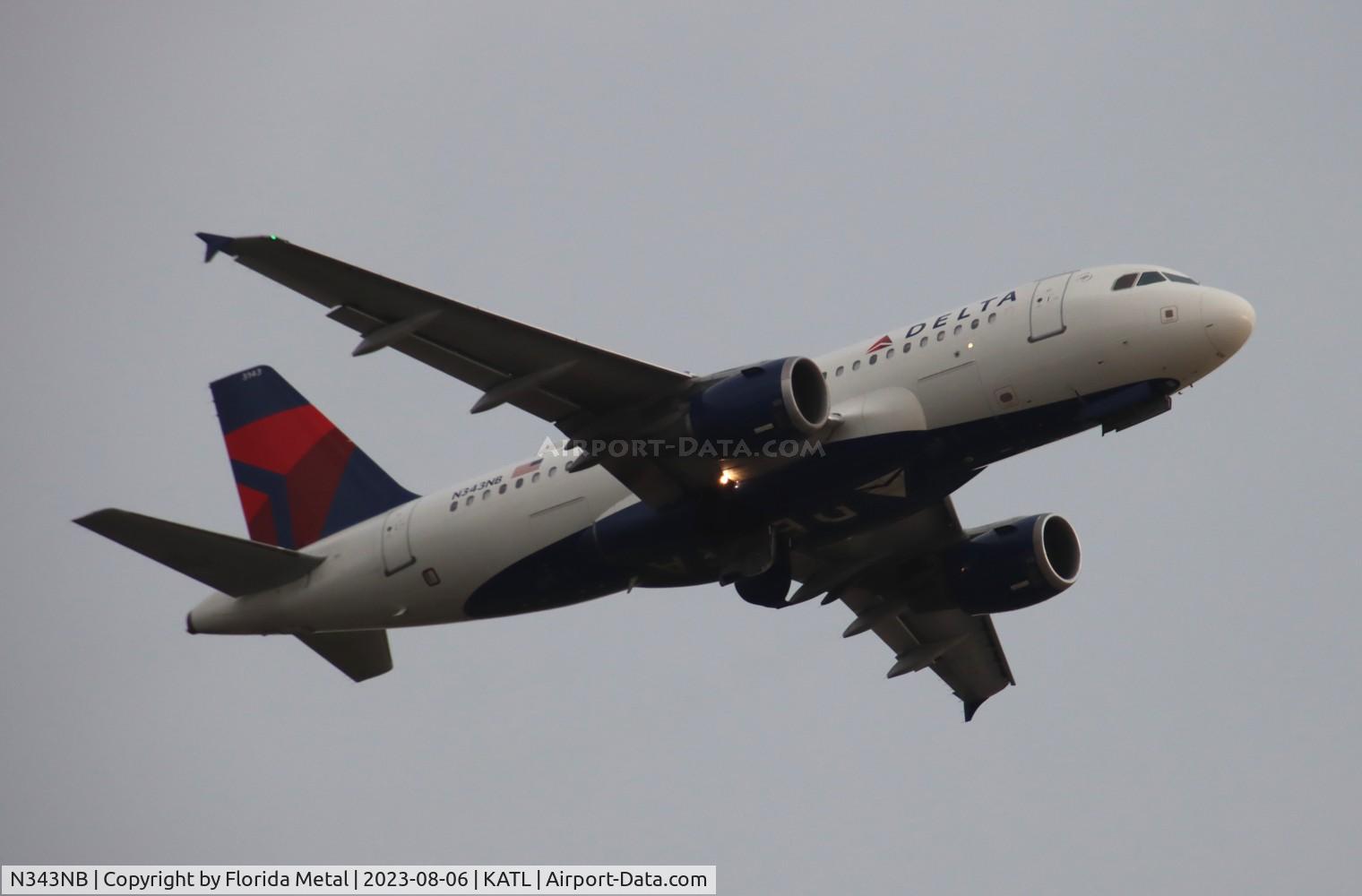 N343NB, 2002 Airbus A319-114 C/N 1752, DAL A319 zx ATL-SRQ