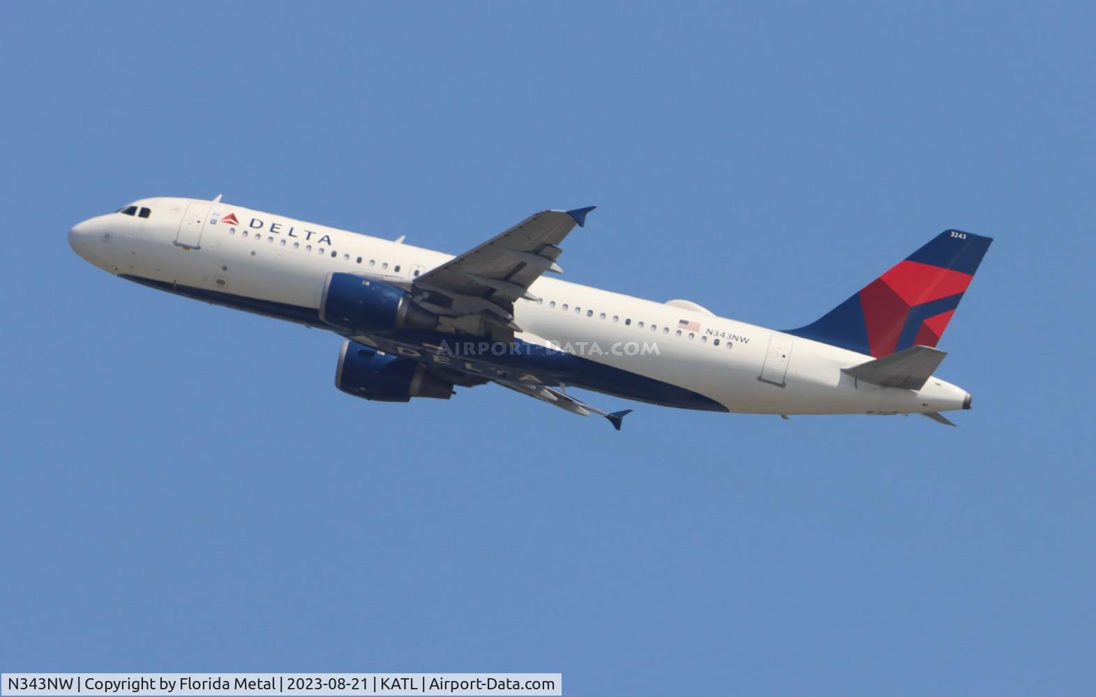 N343NW, 1993 Airbus A320-212 C/N 387, DAL A320 zx ATL-BUF