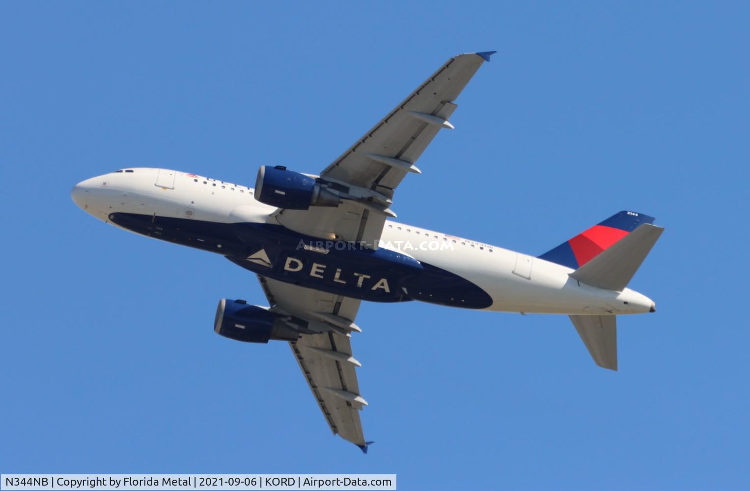 N344NB, 2002 Airbus A319-114 C/N 1766, DAL A319 zx ORD-SLC