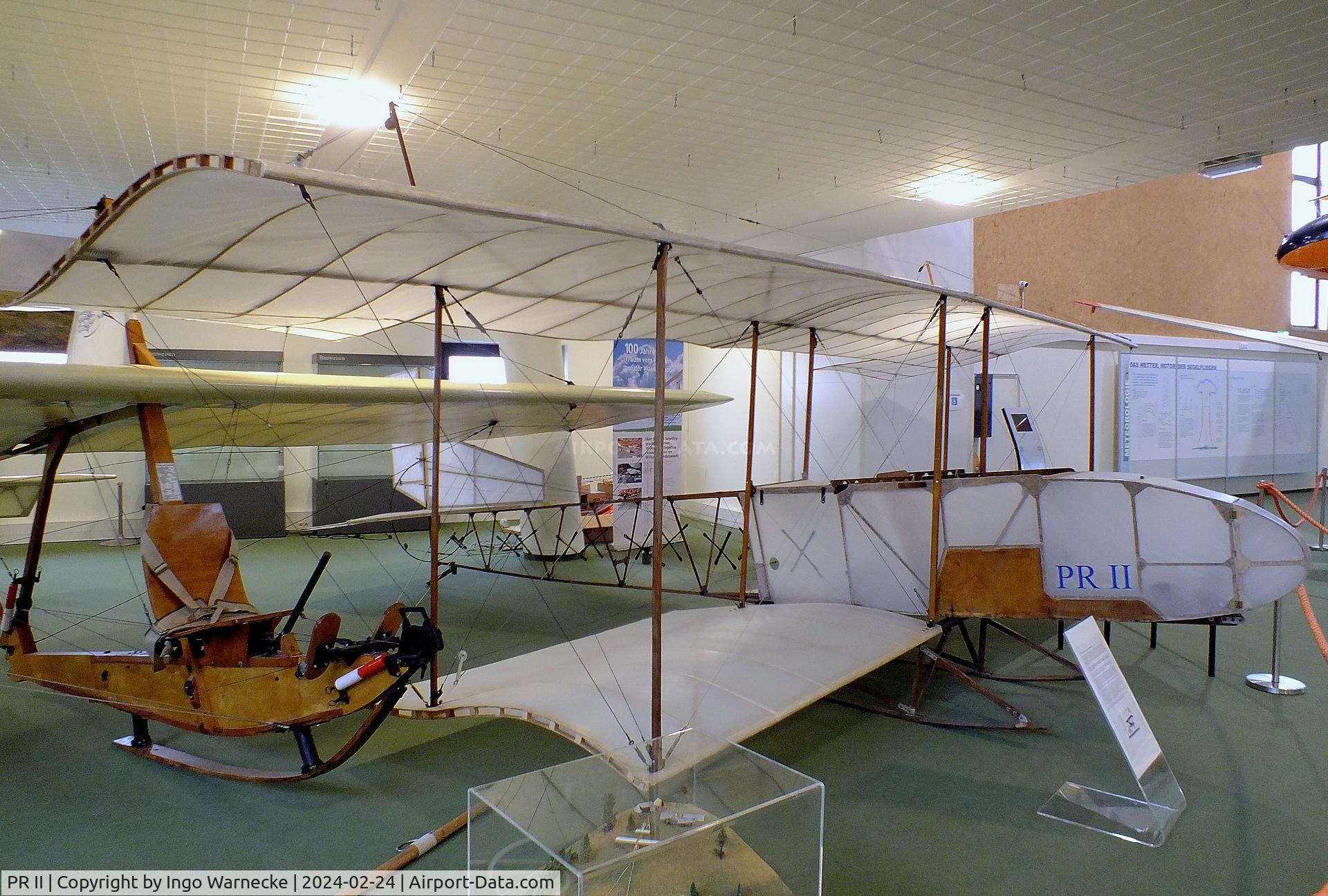 PR II, 1974 Peter Riedel PR II Doppeldeckergleiter Modell 1920 C/N 01, Peter Riedel 'Rhönbaby' 1920 biplane-glider replica, built by Peter Riedel slightly modified in 1974, at the Deutsches Segelflugmuseum mit Modellflug (German Soaring Museum with Model Flight), Gersfeld Wasserkuppe