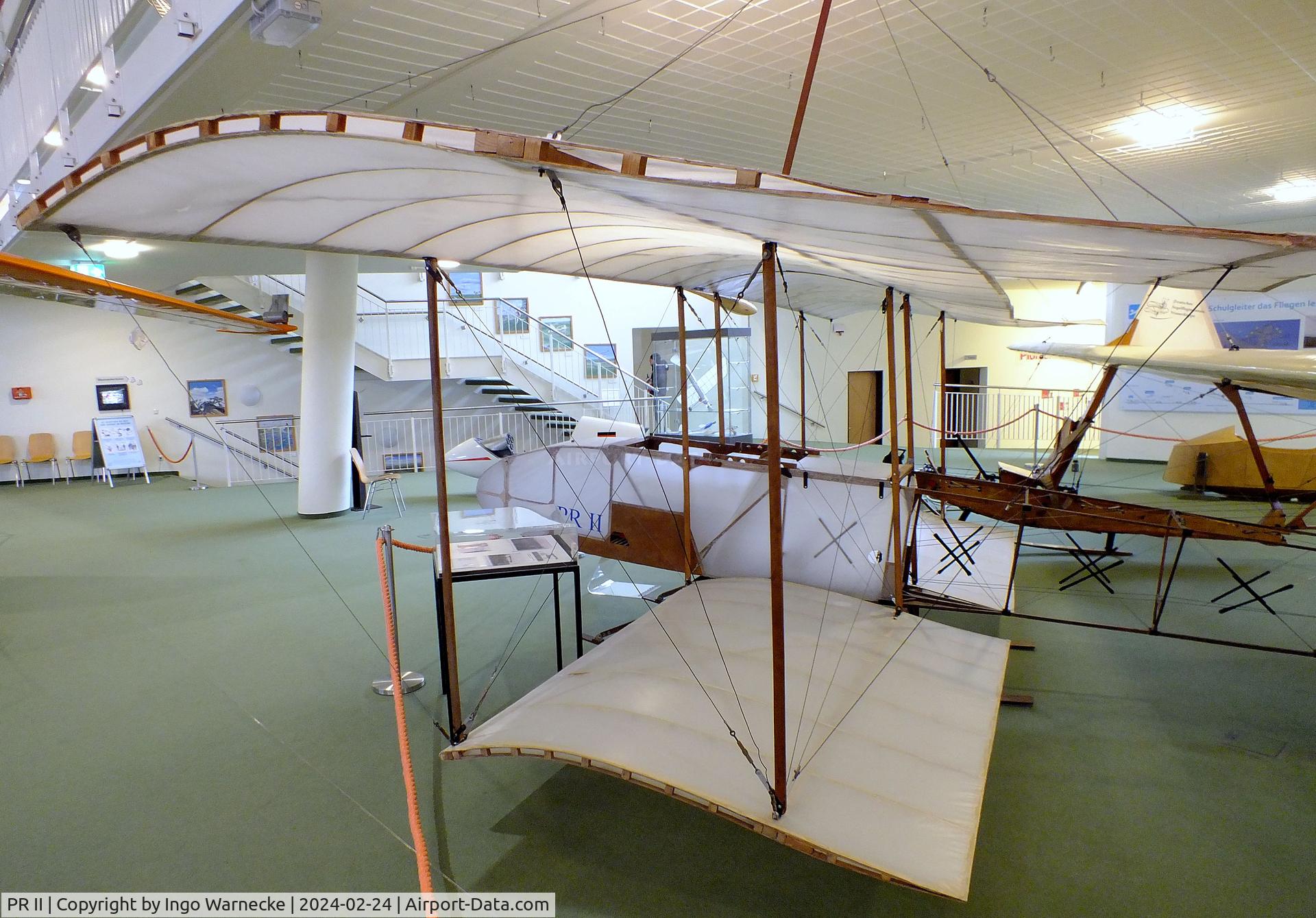 PR II, 1974 Peter Riedel PR II Doppeldeckergleiter Modell 1920 C/N 01, Peter Riedel 'Rhönbaby' 1920 biplane-glider replica, built by Peter Riedel slightly modified in 1974, at the Deutsches Segelflugmuseum mit Modellflug (German Soaring Museum with Model Flight), Gersfeld Wasserkuppe