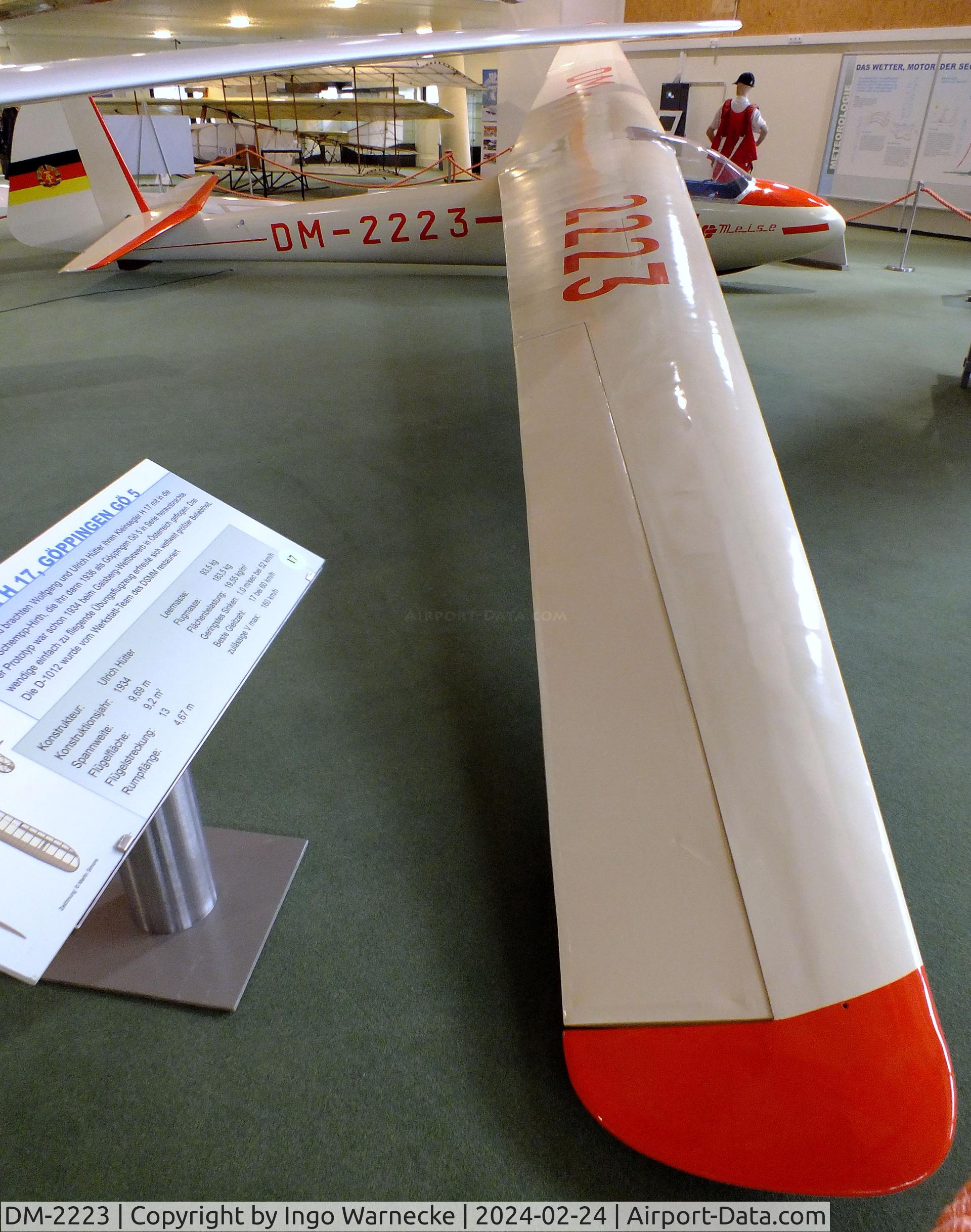 DM-2223, VEB Apparatebau Lommatzsch Lom-59 Lo-Meise C/N 004, Lommatzsch (DFS) Lom-59 Lo-Meise at the Deutsches Segelflugmuseum mit Modellflug (German Soaring Museum with Model Flight), Gersfeld Wasserkuppe