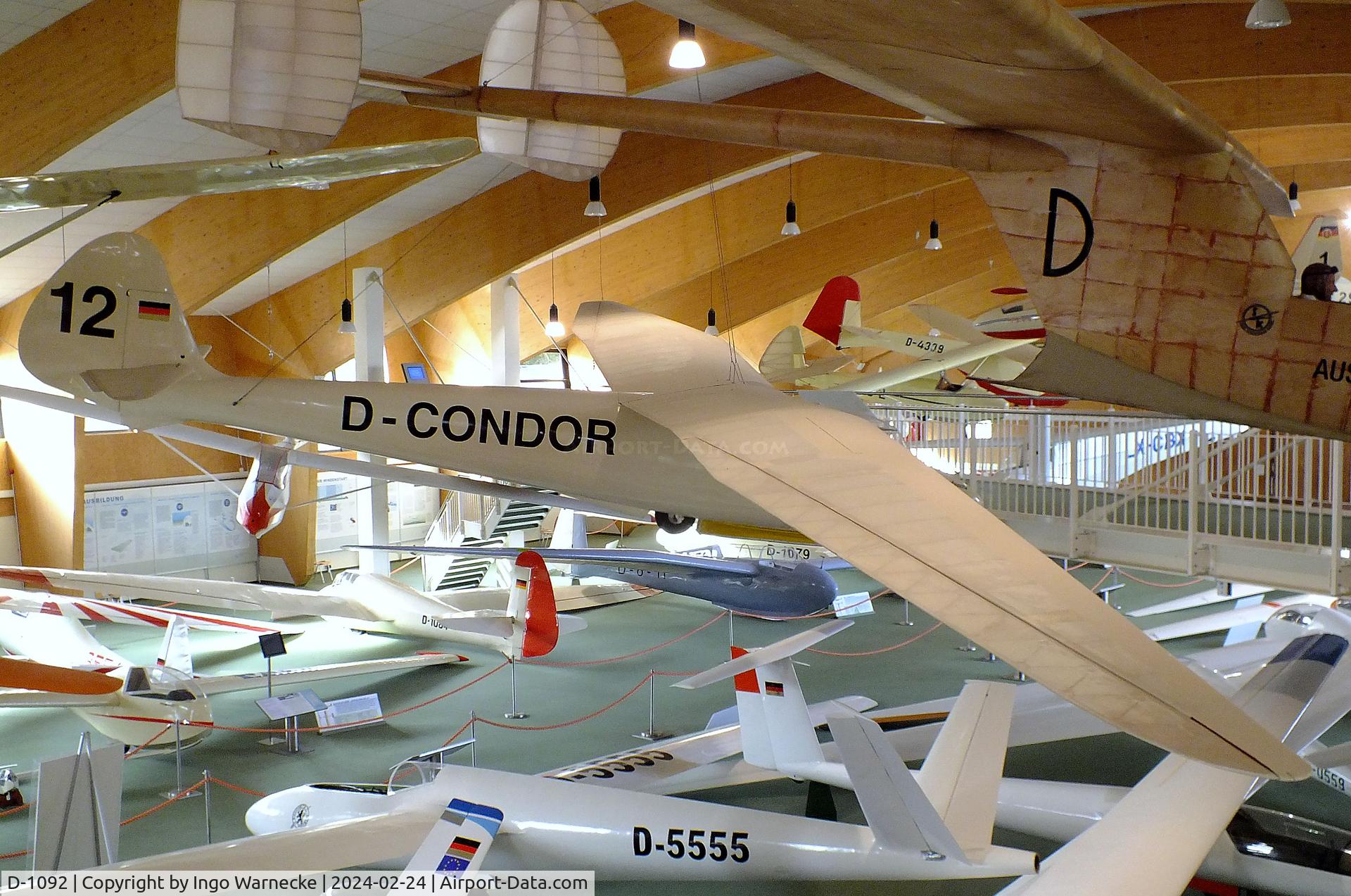 D-1092, 1953 Dittmar Schleicher Condor IV/3 C/N 23/53, Dittmar (Schleicher) Condor IV/3 at the Deutsches Segelflugmuseum mit Modellflug (German Soaring Museum with Model Flight), Gersfeld Wasserkuppe