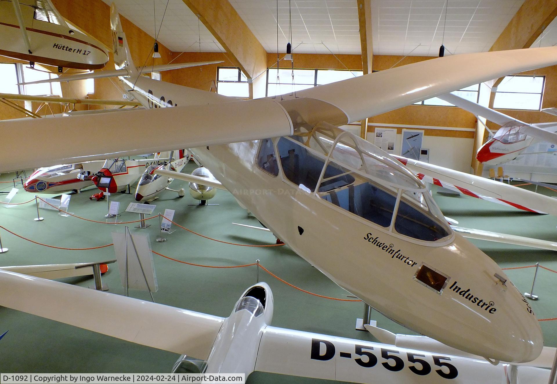 D-1092, 1953 Dittmar Schleicher Condor IV/3 C/N 23/53, Dittmar (Schleicher) Condor IV/3 at the Deutsches Segelflugmuseum mit Modellflug (German Soaring Museum with Model Flight), Gersfeld Wasserkuppe