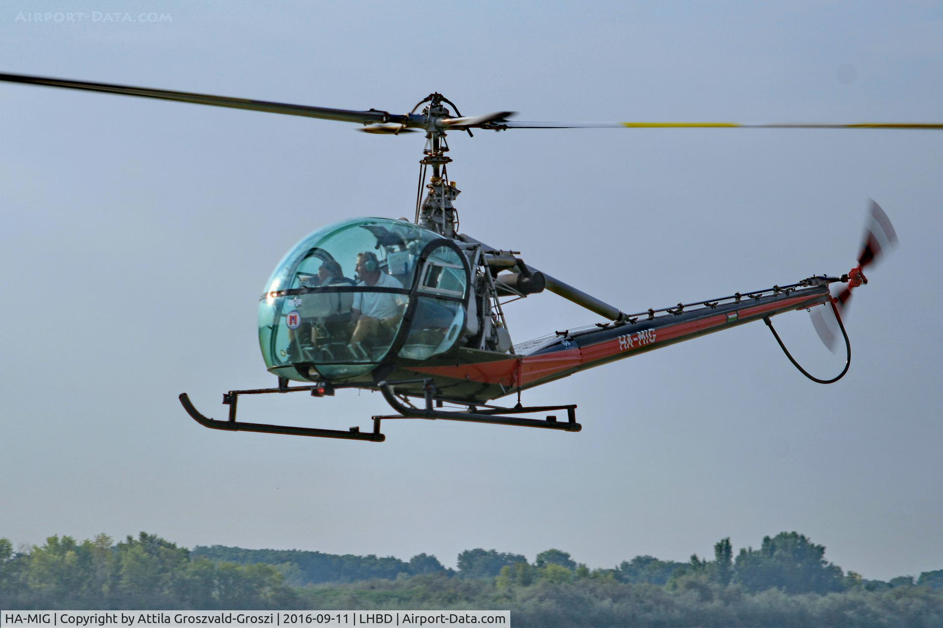 HA-MIG, 1959 Hiller UH-12D C/N 1145, LHBD - Börgönd Airport. Albatros-Börgönd Air Show 2016, Hungary