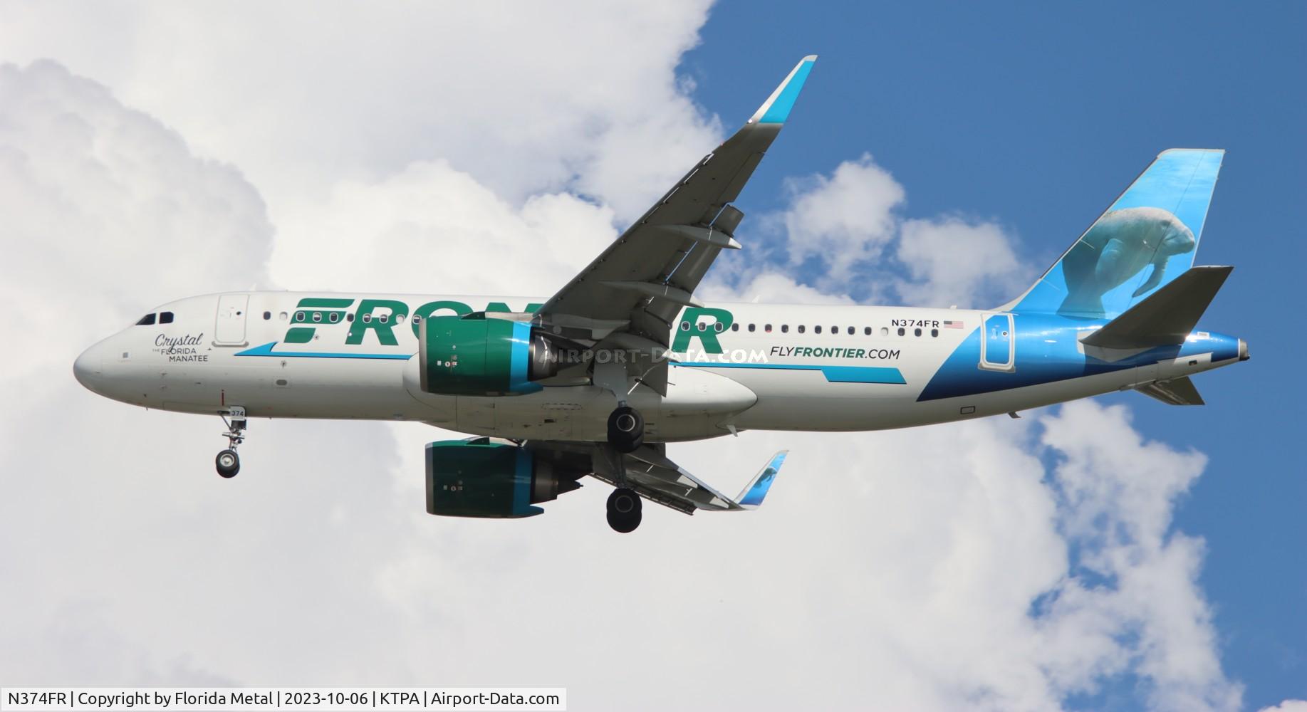 N374FR, 2021 Airbus A320-251NEO C/N 10452, FFT A32N Crystal zx BQN-TPA