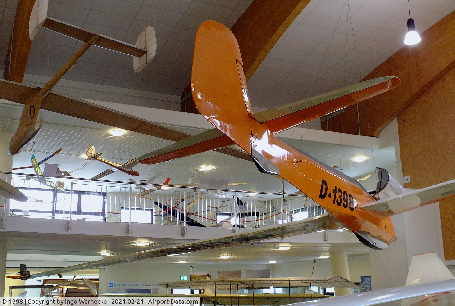 D-1398, Focke-Wulf Kranich III C/N 53, Focke-Wulf Kranich III, displayed as a research aicraft for measurements of atmospheric electricity in the 1950s, at the Deutsches Segelflugmuseum mit Modellflug (German Soaring Museum with Model Flight), Gersfeld Wasserkuppe