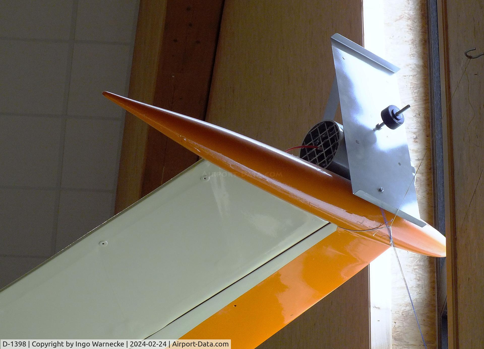 D-1398, Focke-Wulf Kranich III C/N 53, Focke-Wulf Kranich III, displayed as a research aicraft for measurements of atmospheric electricity in the 1950s, at the Deutsches Segelflugmuseum mit Modellflug (German Soaring Museum with Model Flight), Gersfeld Wasserkuppe
