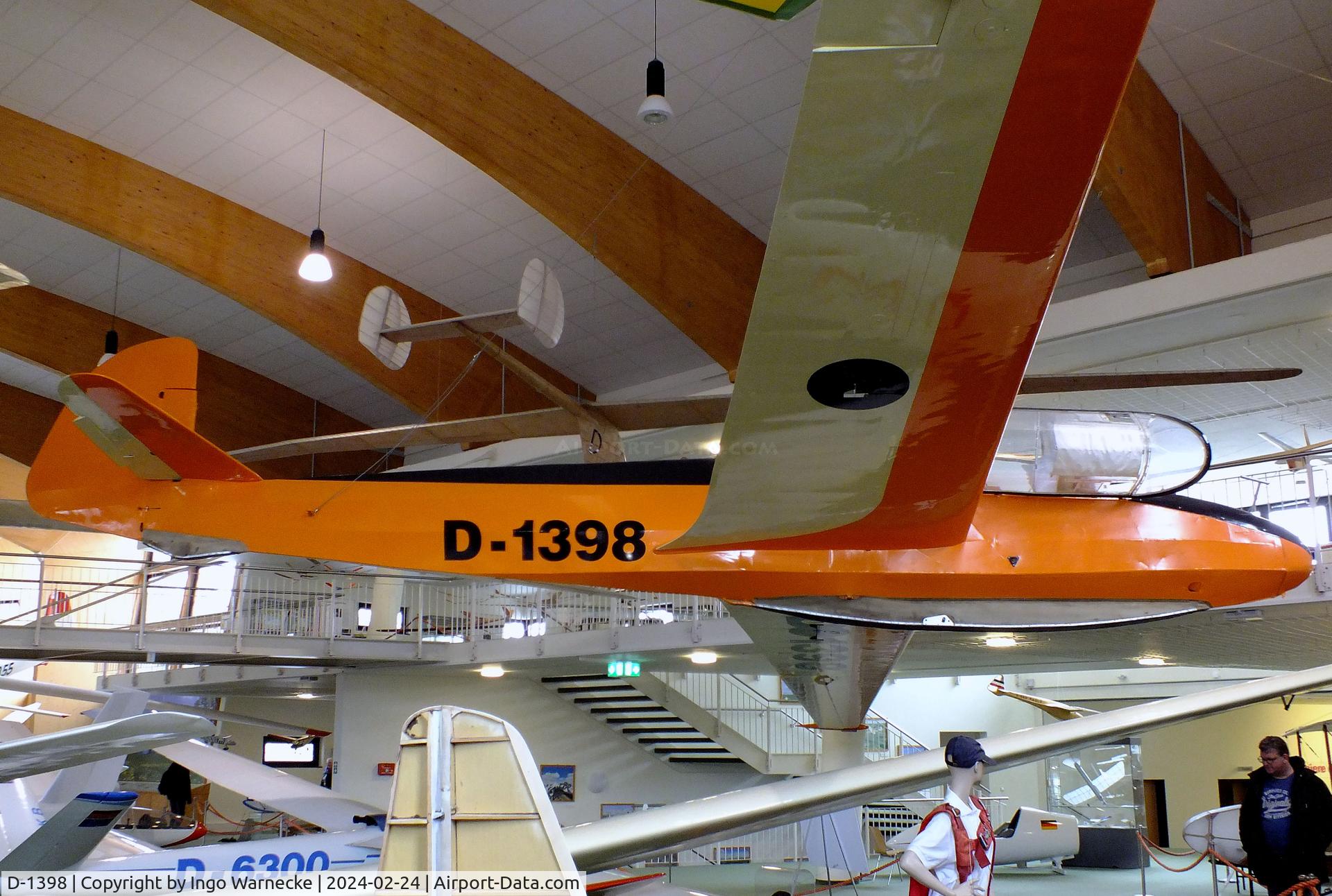 D-1398, Focke-Wulf Kranich III C/N 53, Focke-Wulf Kranich III, displayed as a research aicraft for measurements of atmospheric electricity in the 1950s, at the Deutsches Segelflugmuseum mit Modellflug (German Soaring Museum with Model Flight), Gersfeld Wasserkuppe