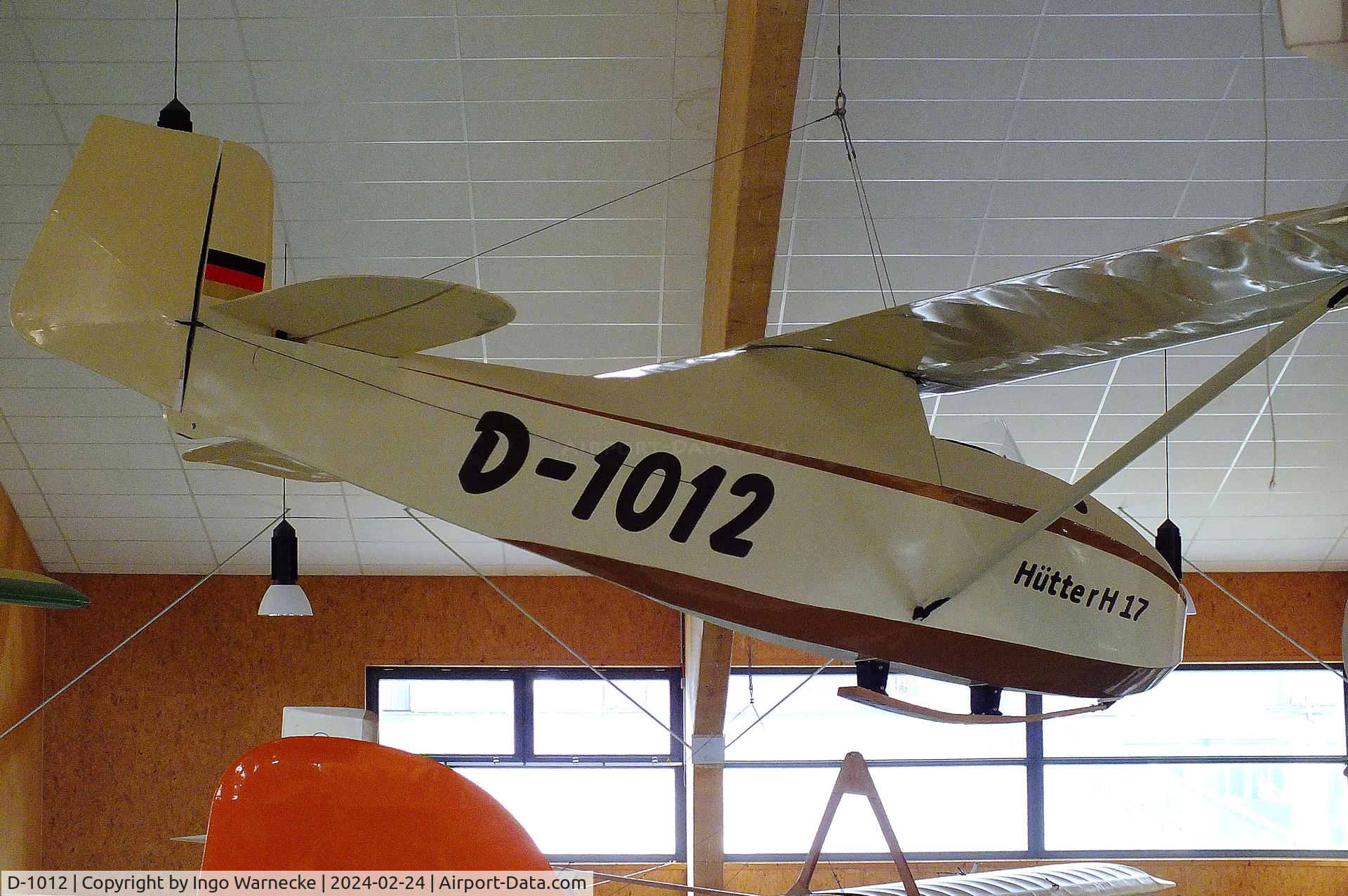 D-1012, Hutter HU-17A C/N not found_D-1012, Hütter H-17A at the Deutsches Segelflugmuseum mit Modellflug (German Soaring Museum with Model Flight), Gersfeld Wasserkuppe