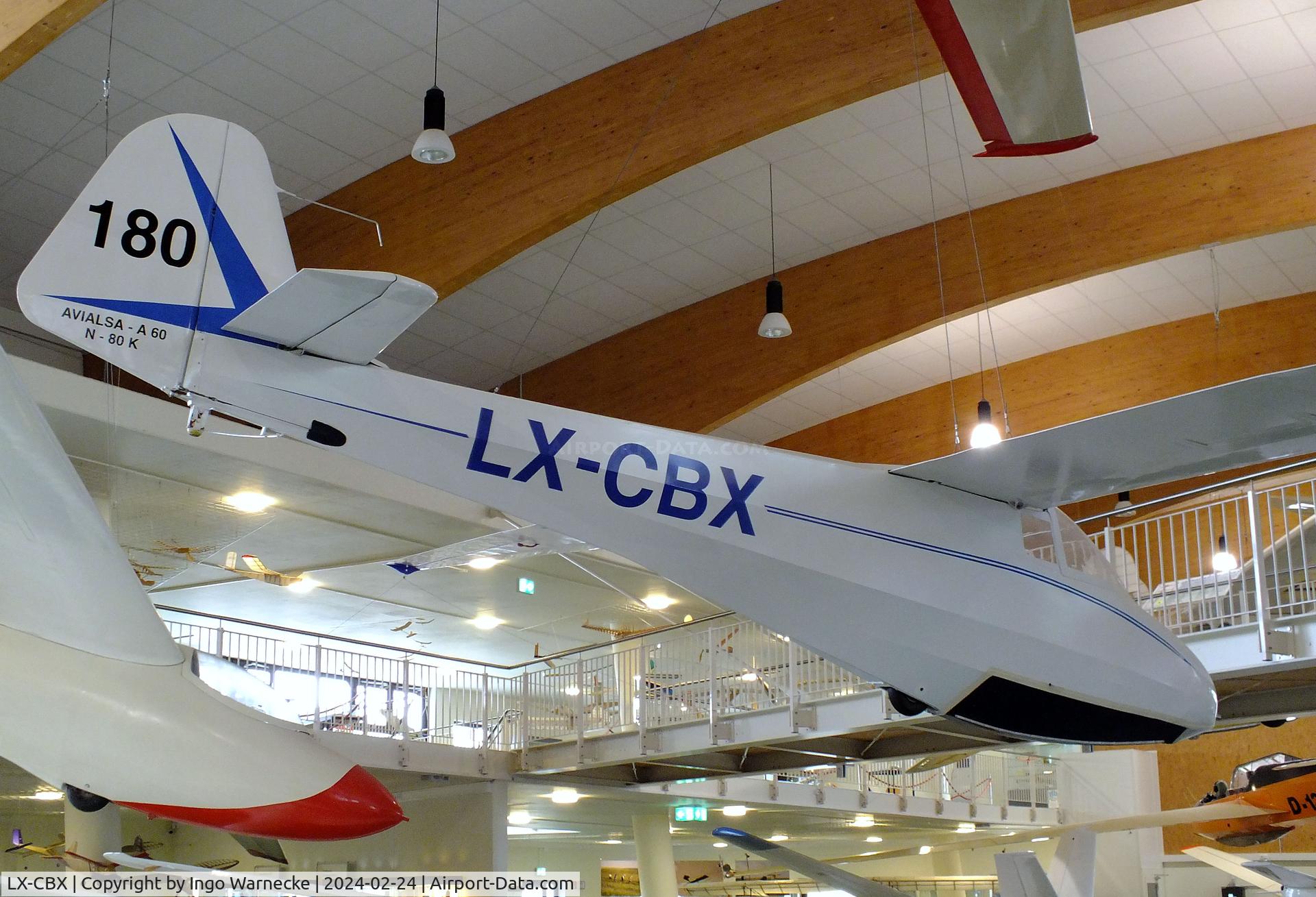LX-CBX, Scheibe Avialsa 60 Fauconnet C/N 80K, Avialsa A.60 Fauconnet (french license built Scheibe L-Spatz 55) at the Deutsches Segelflugmuseum mit Modellflug (German Soaring Museum with Model Flight), Gersfeld Wasserkuppe