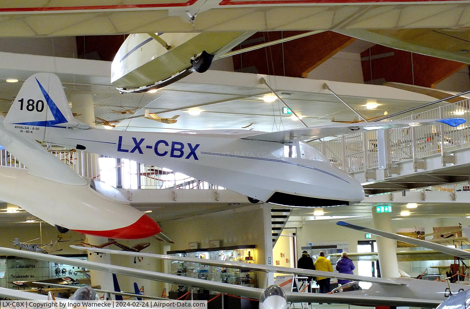 LX-CBX, Scheibe Avialsa 60 Fauconnet C/N 80K, Avialsa A.60 Fauconnet (french license built Scheibe L-Spatz 55) at the Deutsches Segelflugmuseum mit Modellflug (German Soaring Museum with Model Flight), Gersfeld Wasserkuppe