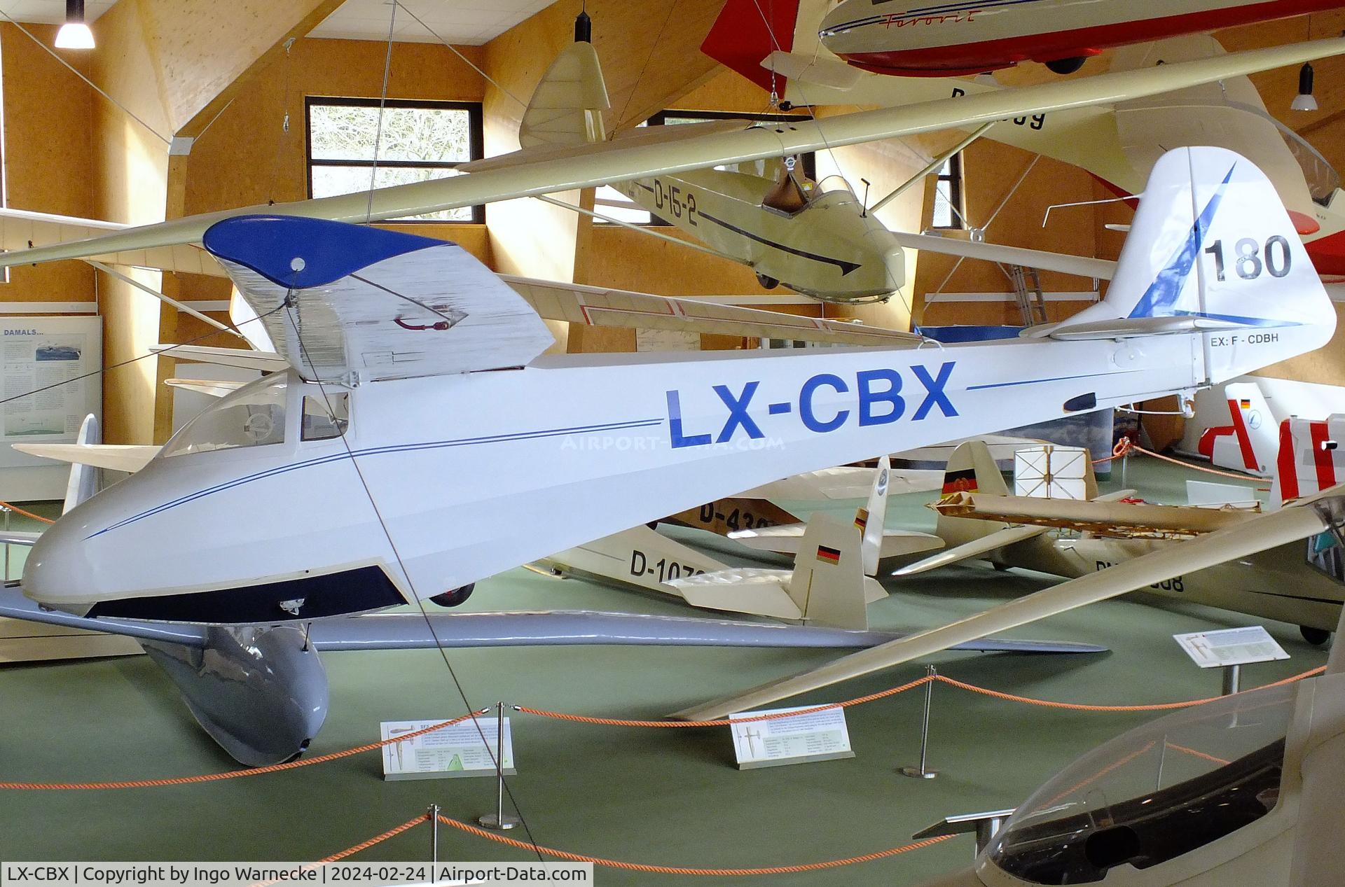 LX-CBX, Scheibe Avialsa 60 Fauconnet C/N 80K, Avialsa A.60 Fauconnet (french license built Scheibe L-Spatz 55) at the Deutsches Segelflugmuseum mit Modellflug (German Soaring Museum with Model Flight), Gersfeld Wasserkuppe
