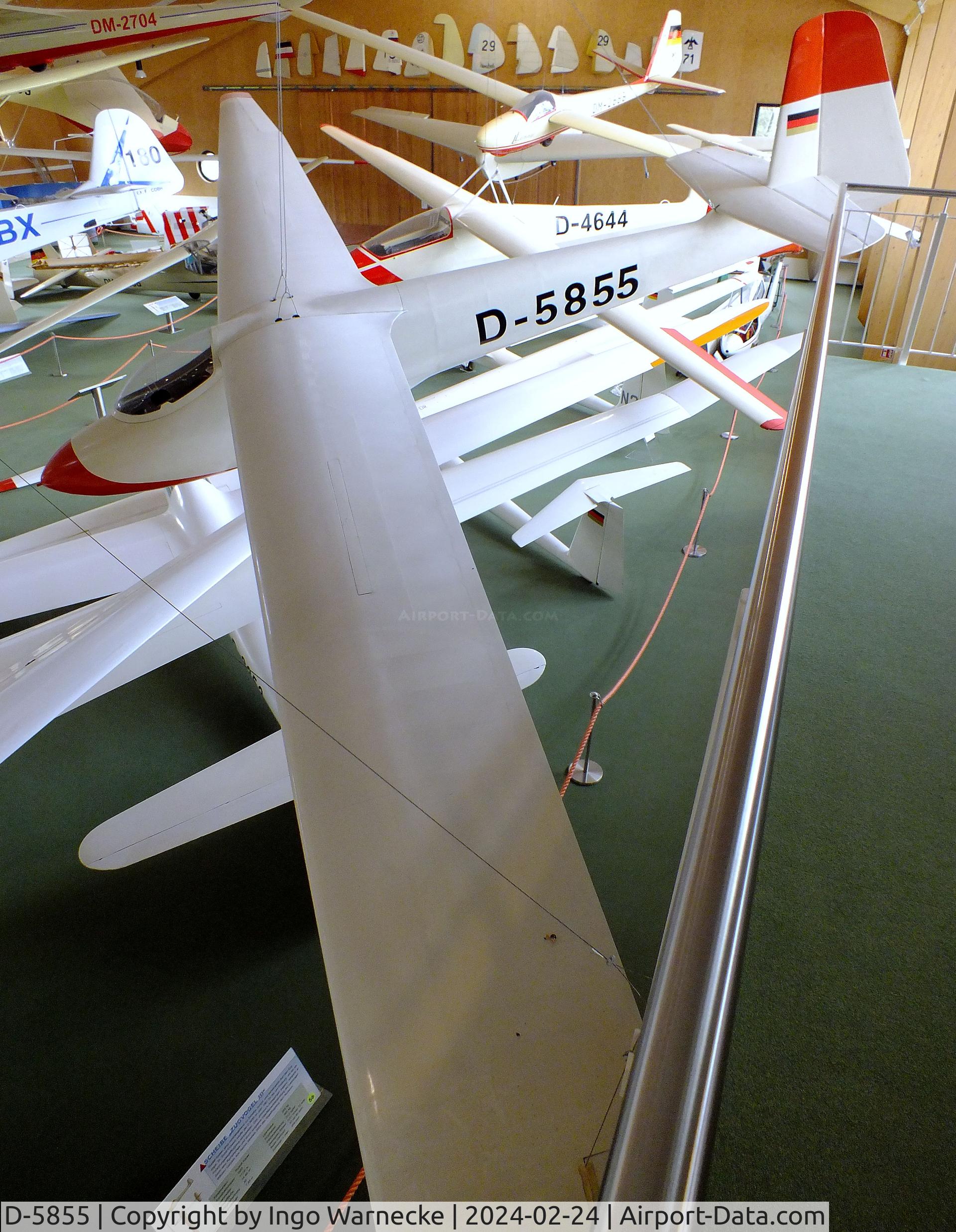 D-5855, 1961 Scheibe Zugvogel IIIA C/N 1055, Scheibe Zugvogel III A at the Deutsches Segelflugmuseum mit Modellflug (German Soaring Museum with Model Flight), Gersfeld Wasserkuppe