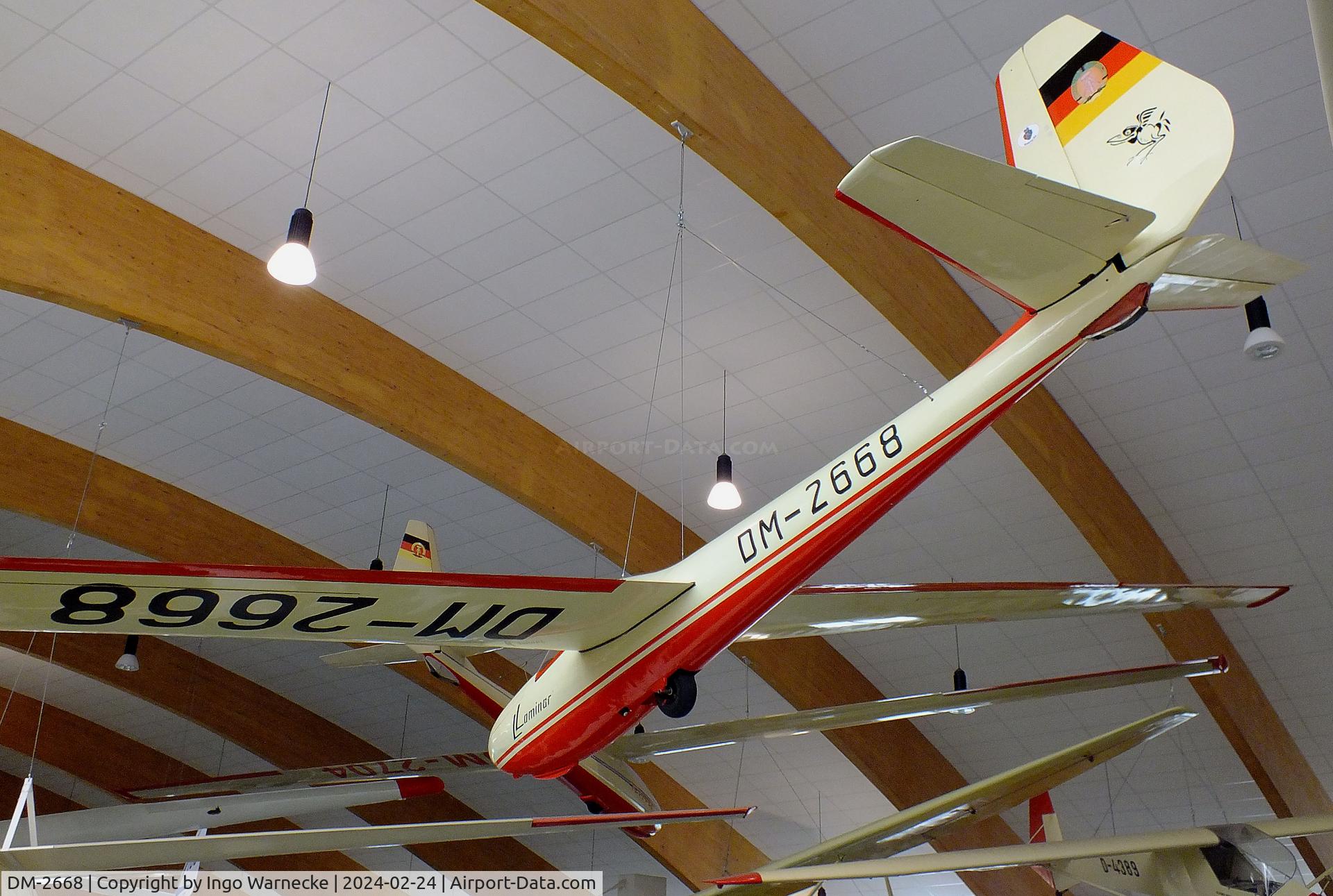 DM-2668, 1962 VEB Apparatebau Lommatzsch Lom 58/II Libelle Laminar C/N 0668, VEB Apparatebau Lommatzsch Lom-58/II Libelle Laminar at the Deutsches Segelflugmuseum mit Modellflug (German Soaring Museum with Model Flight), Gersfeld Wasserkuppe