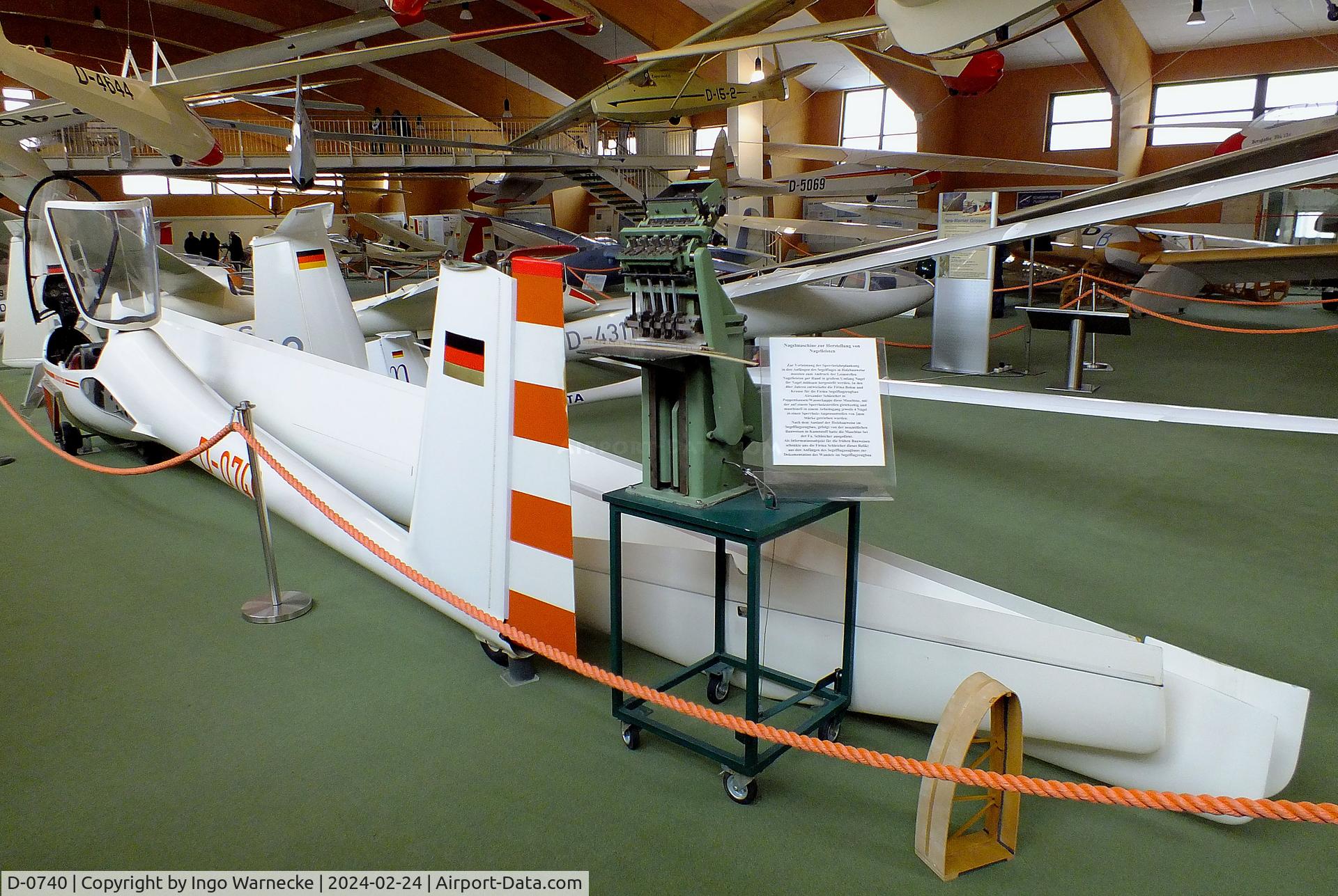D-0740, 1971 Rolladen-Schneider LSD Ornith C/N V-1, Rolladen-Schneider (W Lemke, K Prummer) LSD Ornith (wings/tailplane dismounted) at the Deutsches Segelflugmuseum mit Modellflug (German Soaring Museum with Model Flight), Gersfeld Wasserkuppe