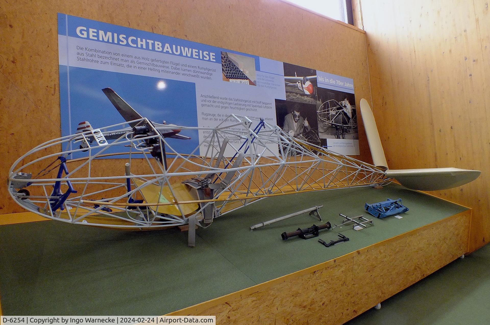 D-6254, Schleicher Ka-3 C/N not found_D-6254, Kaiser Schleicher Ka 3, (fuselage/tail only without skin) at the Deutsches Segelflugmuseum mit Modellflug (German Soaring Museum with Model Flight), Gersfeld Wasserkuppe